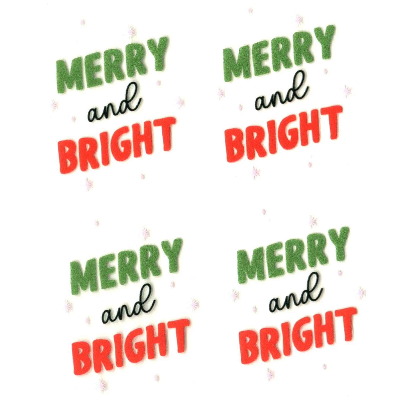 UV DTF Decal - Merry Bright (4 Decals) - DIY Craft Warehouse