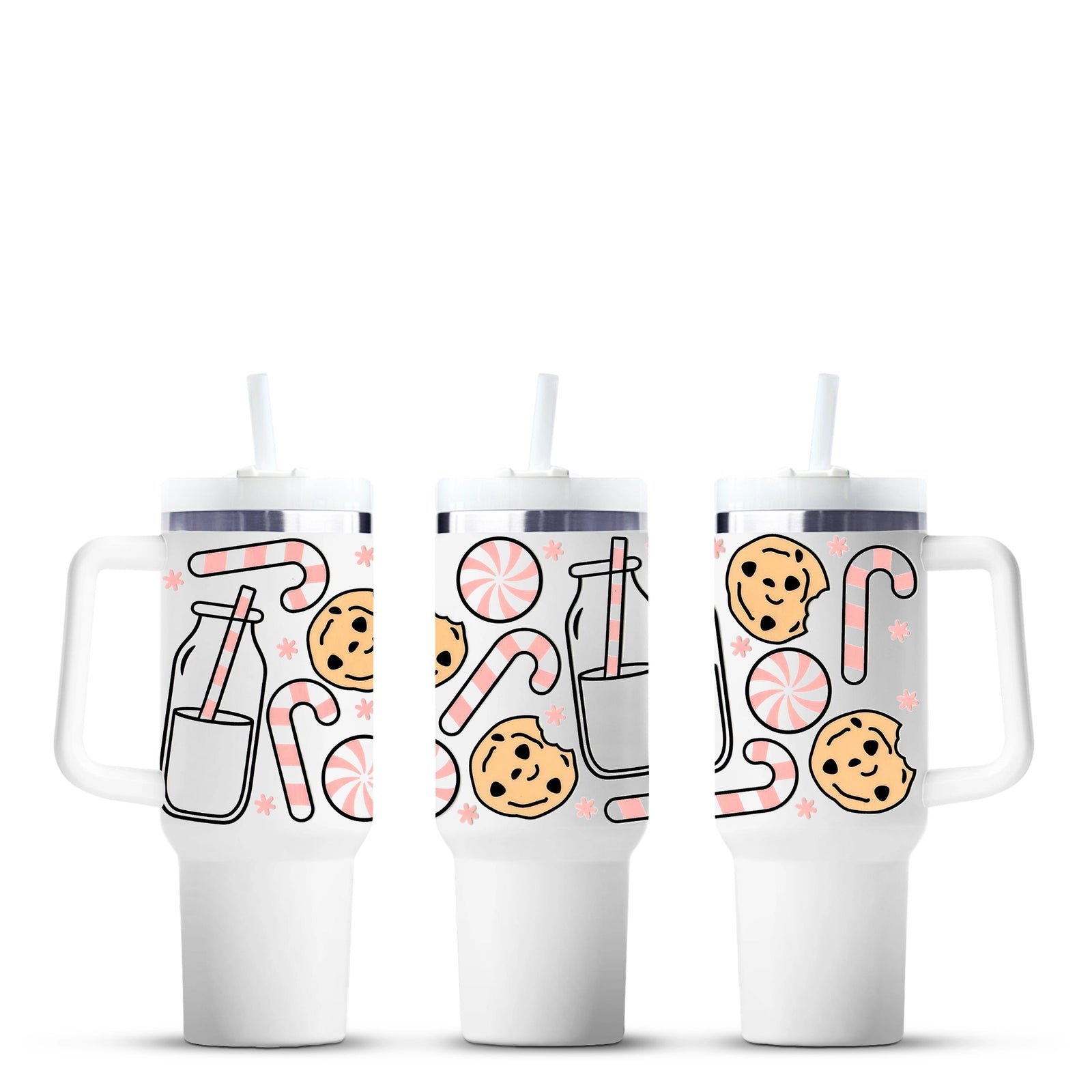 Milk cookies candy cane tumbler 40oz Master Maker Crafts wholesale Ohio fast shipping