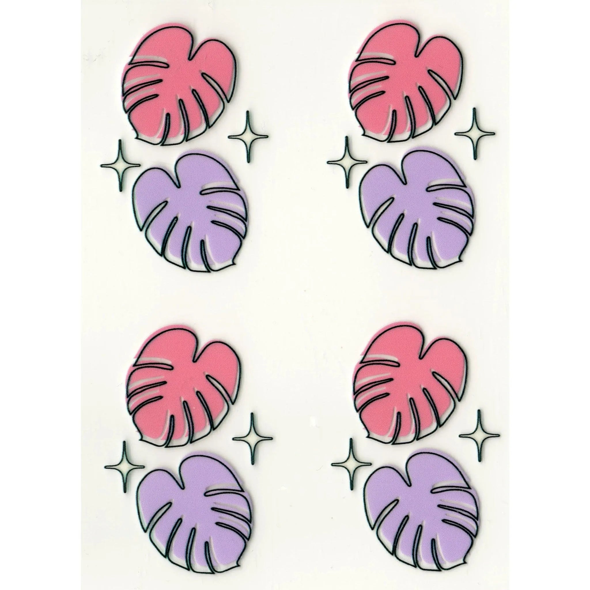 UV DTF Decal - Pastel Monstera (4 Decals) - DIY Craft Warehouse DIY Craft Warehouse