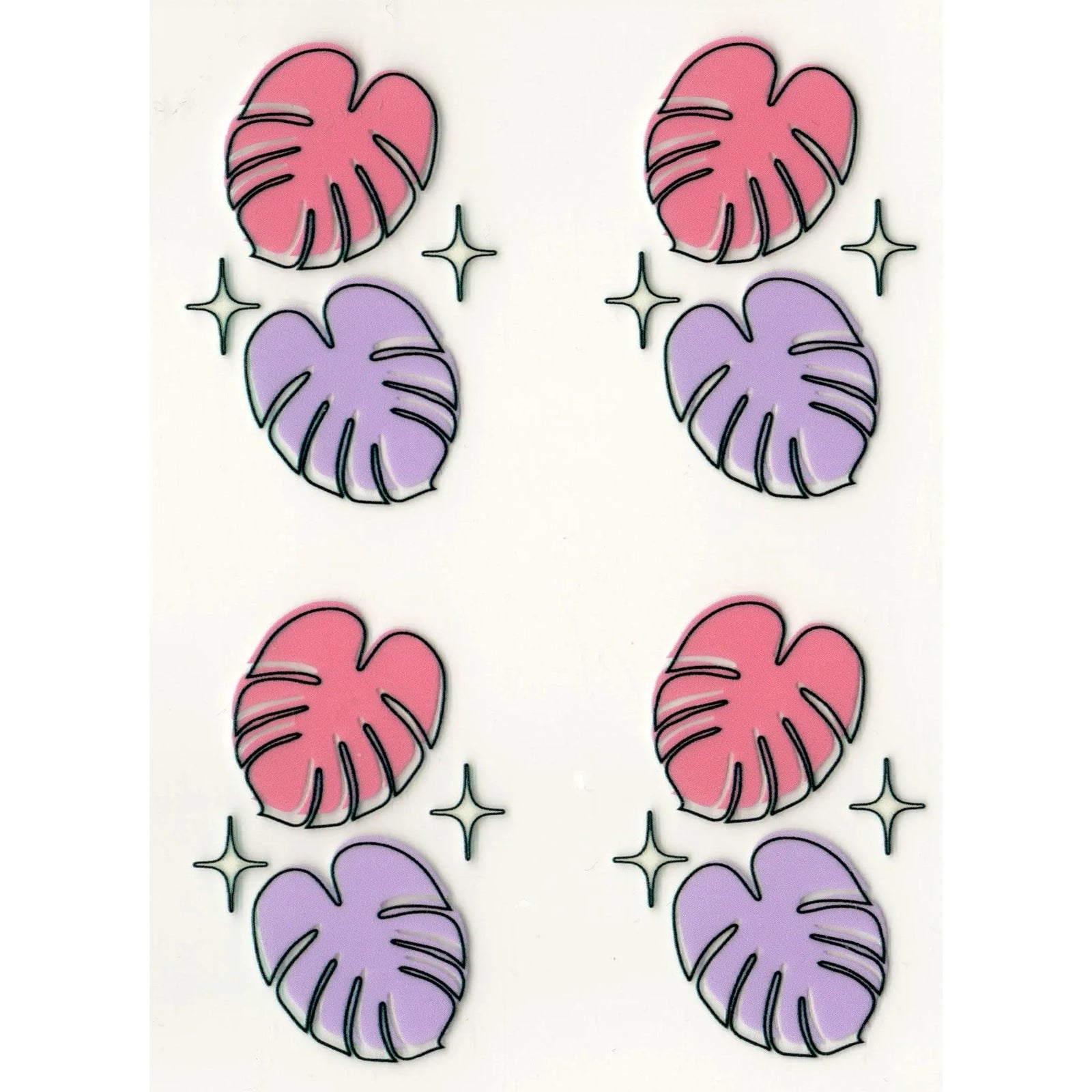 UV DTF Decal - Pastel Monstera (4 Decals) - DIY Craft Warehouse