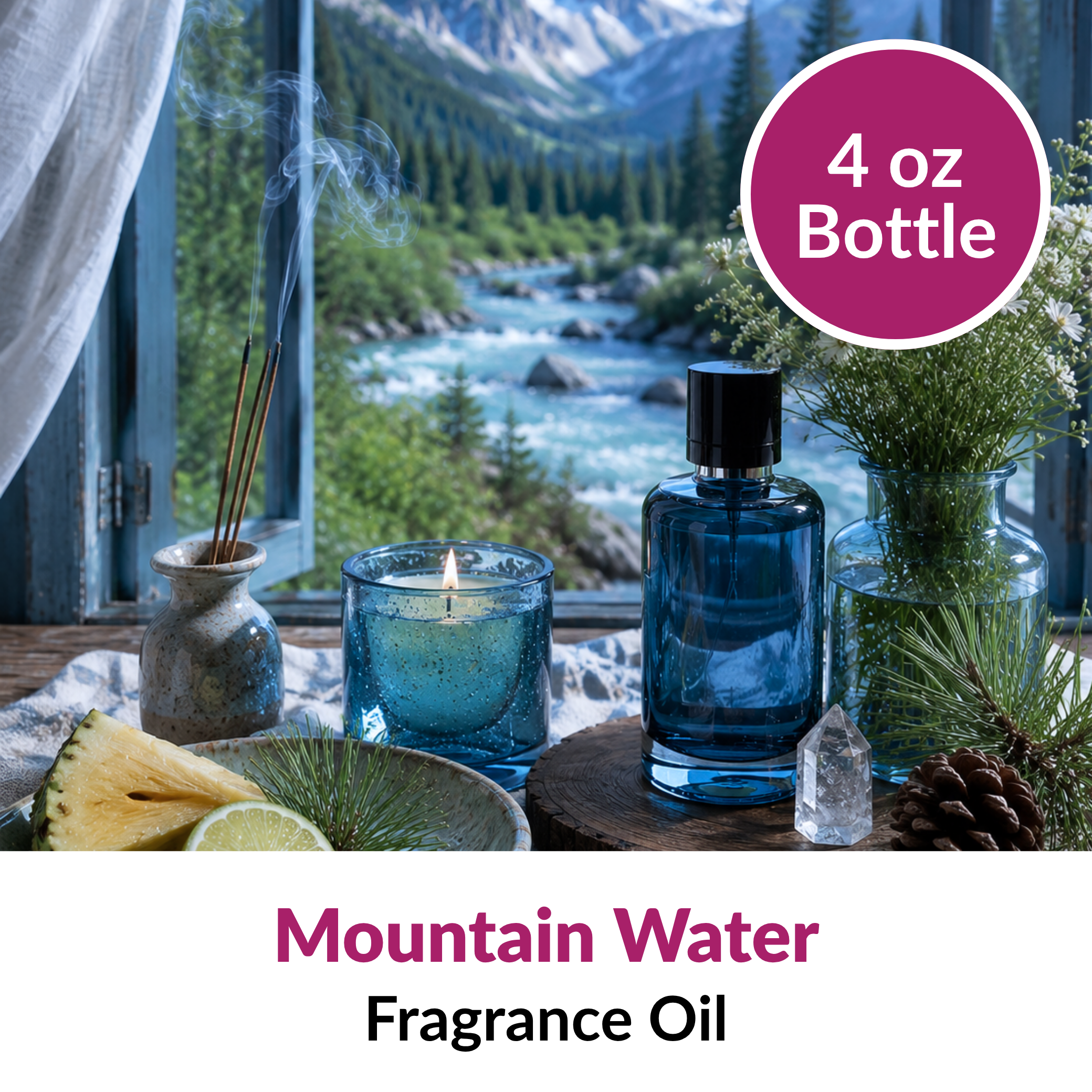 Image of Mountain Water Fragrance Oil (4 oz) sold at Master Maker Crafts. Wholesale prices and fast shipping.
