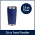 20 oz Travel Tumbler - Navy Blue (25 Piece CASE)