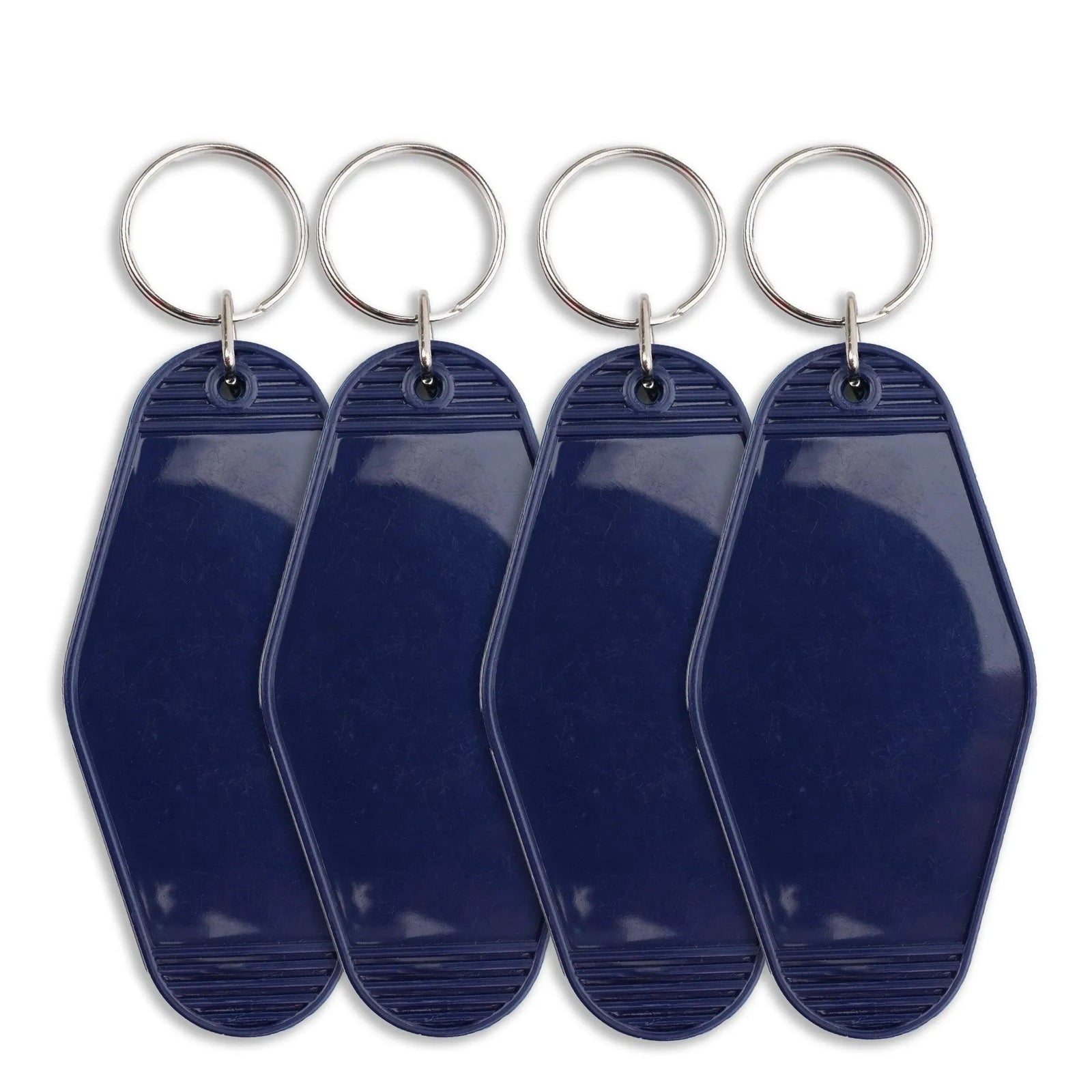 Retro Motel Keychain with Silver Ring - Navy Blue - DIY Craft Warehouse