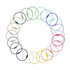Colorful beadable wire tumbler charms arranged in a circle on white background, fast USA shipping.