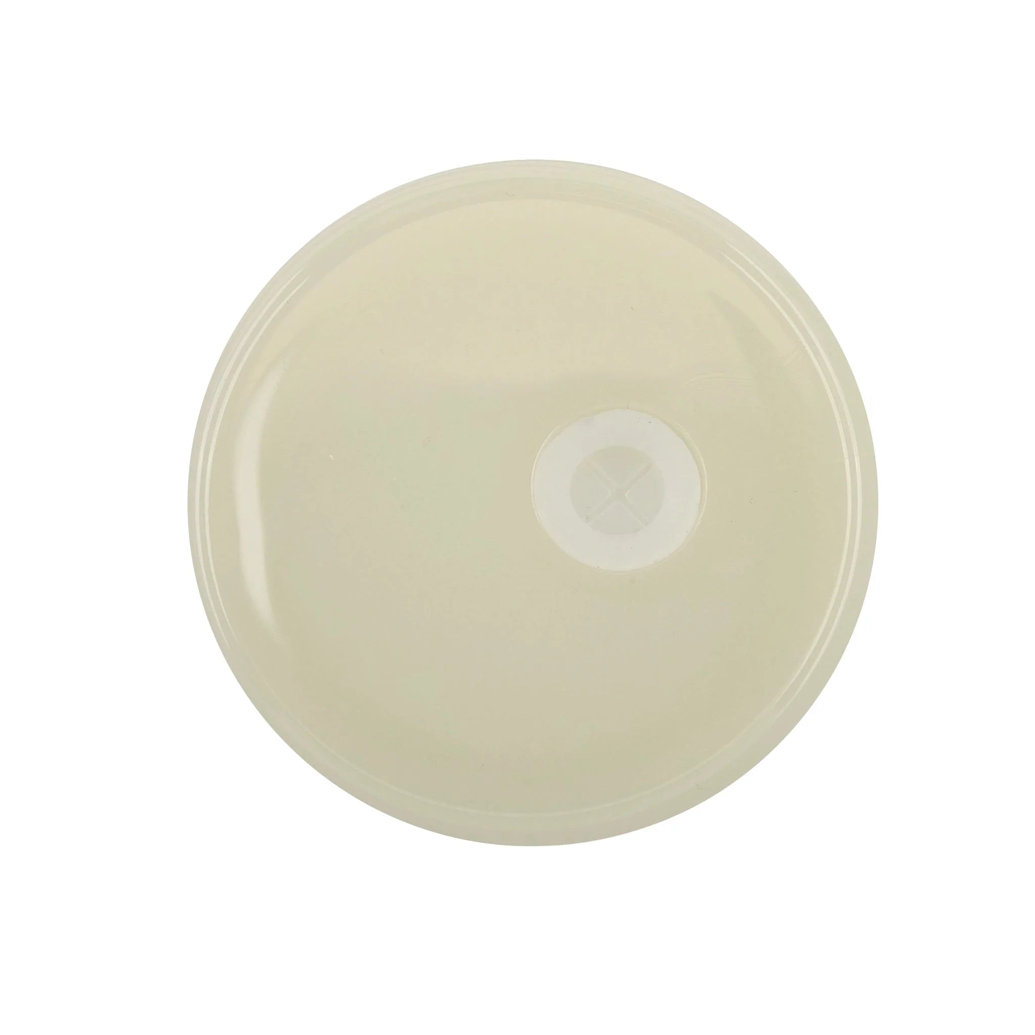 Single wall glass can tumbler lid, clear plastic with straw hole, craft supply.