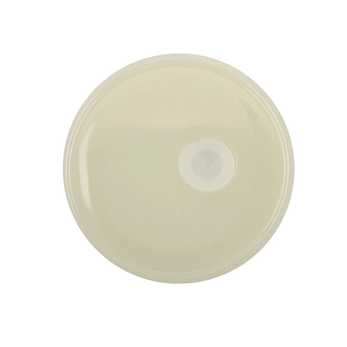 Single wall glass can tumbler lid, clear plastic with straw hole, craft supply.