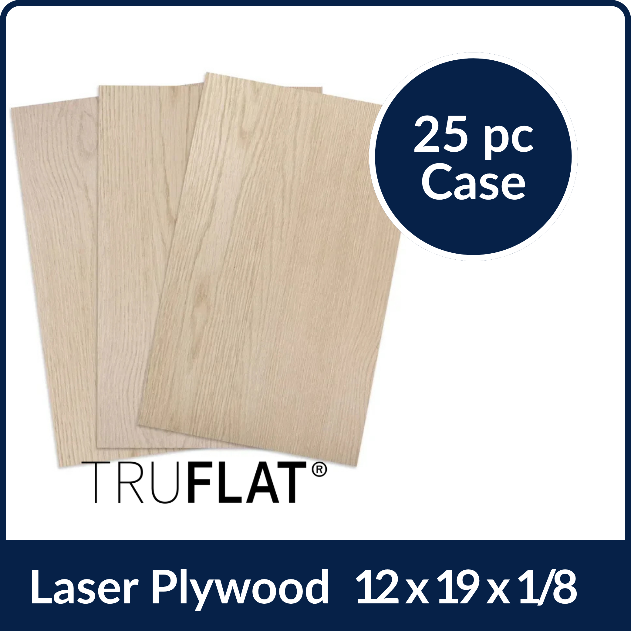 TruFlat Oak Plywood - 12"x 19" x 1/8" (25 Piece Case)