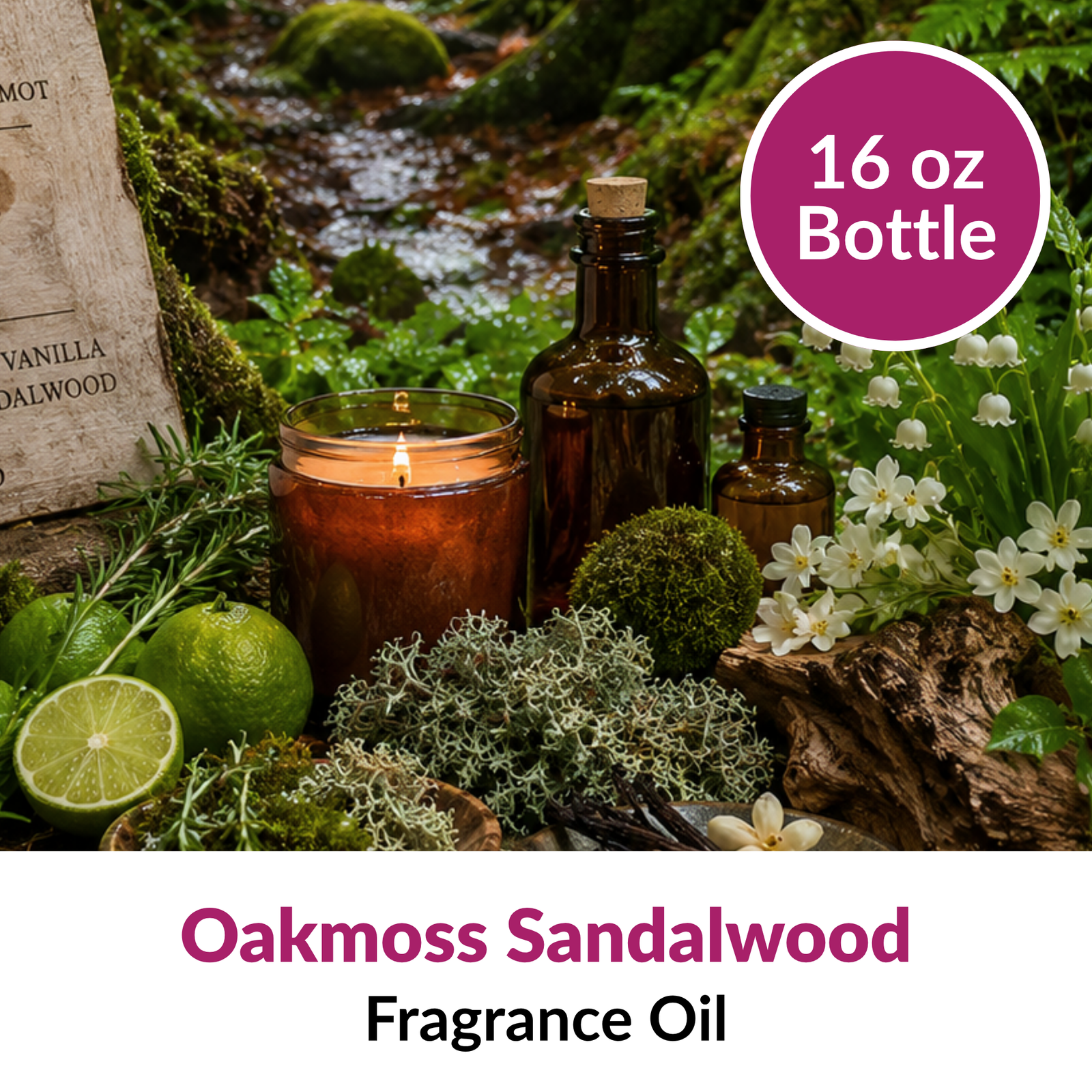 Image of Oakmoss Sandalwood Fragrance Oil (16 oz) sold at Master Maker Crafts. Wholesale prices and fast shipping.
