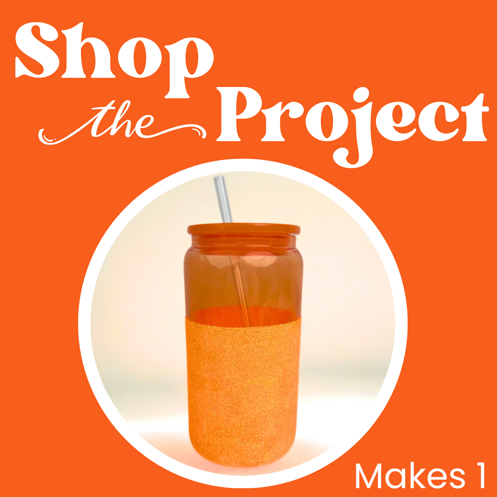Project - Orange Glittered Glass Can | Master Maker Crafts - Wholesale Craft Supplies - Fast Shipping from Ohio