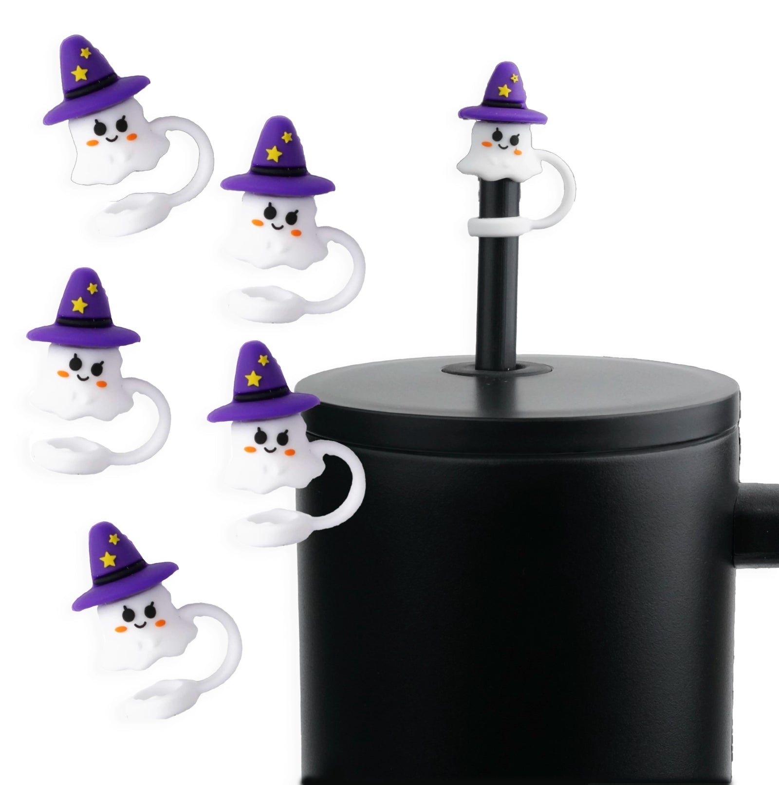 Master Maker Crafts -  Silicone Straw Topper - Ghost Purple Hat (5 Toppers) | Master Maker Crafts - Wholesale Craft Supplies - Fast Shipping from Ohio