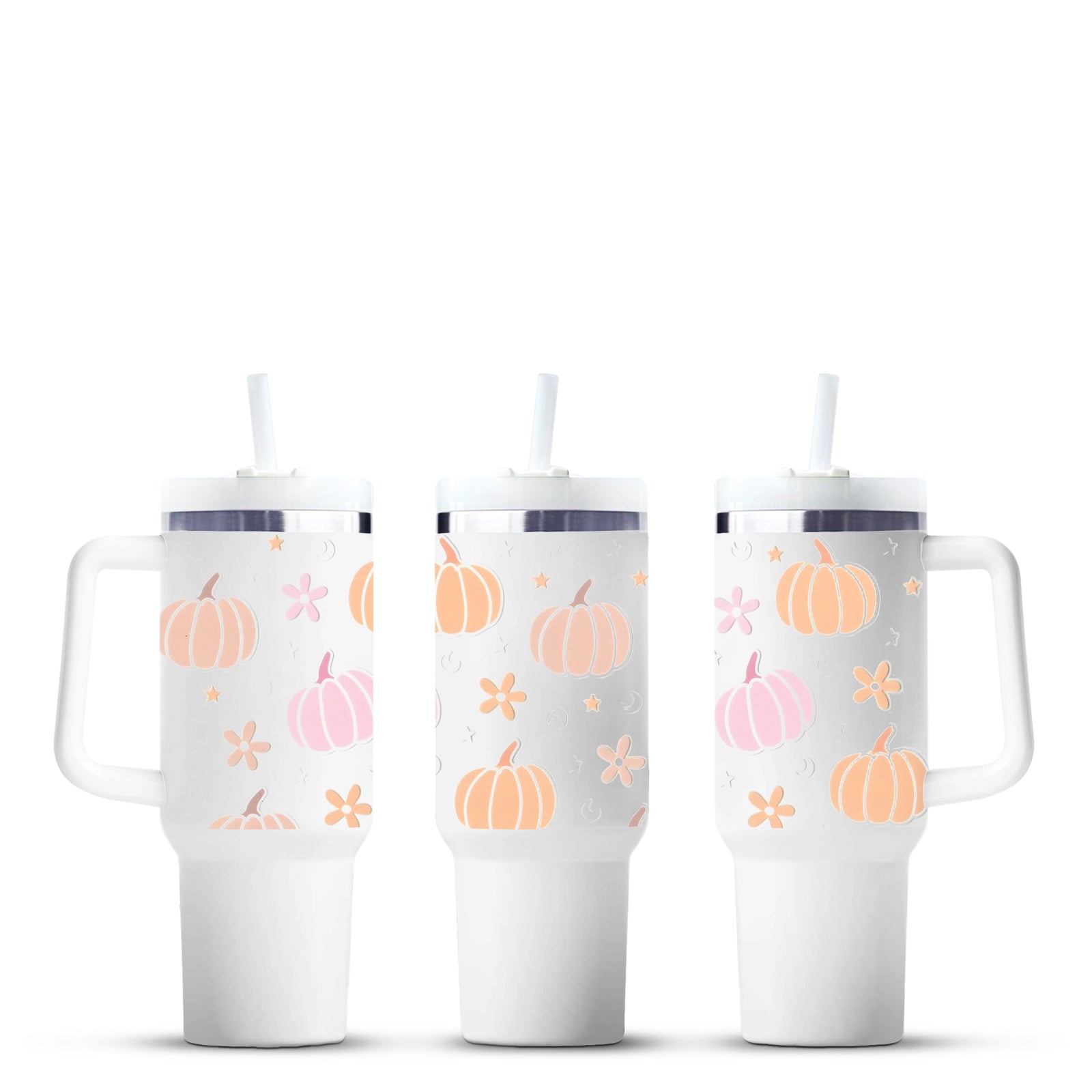 Pastel pumpkin floral tumbler cups, Master Maker Crafts wholesale craft supplies, fast shipping Ohio