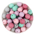 Pastel spring round bead pack in pink, mint, purple, and gray. Master Maker Crafts wholesale Ohio. DIY Craft Warehouse
