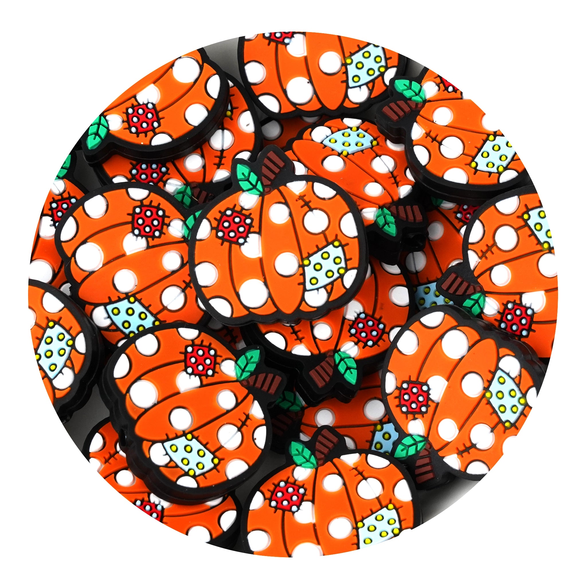Master Maker Crafts -  Silicone Focal Bead - Patchwork Pumpkin (5 Beads) | Master Maker Crafts - Wholesale Craft Supplies - Fast Shipping from Ohio DIY Craft Warehouse