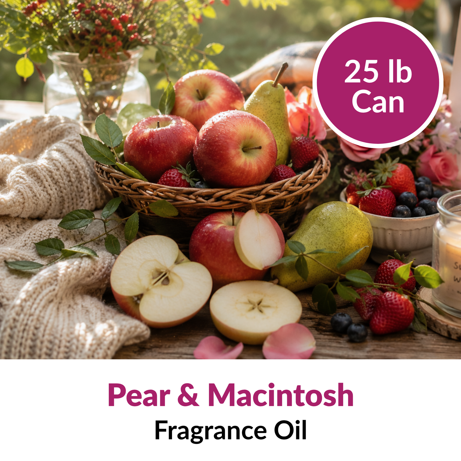 Image of Pear & Macintosh Fragrance Oil (25 lbs) sold at Master Maker Crafts. Wholesale prices and fast shipping.