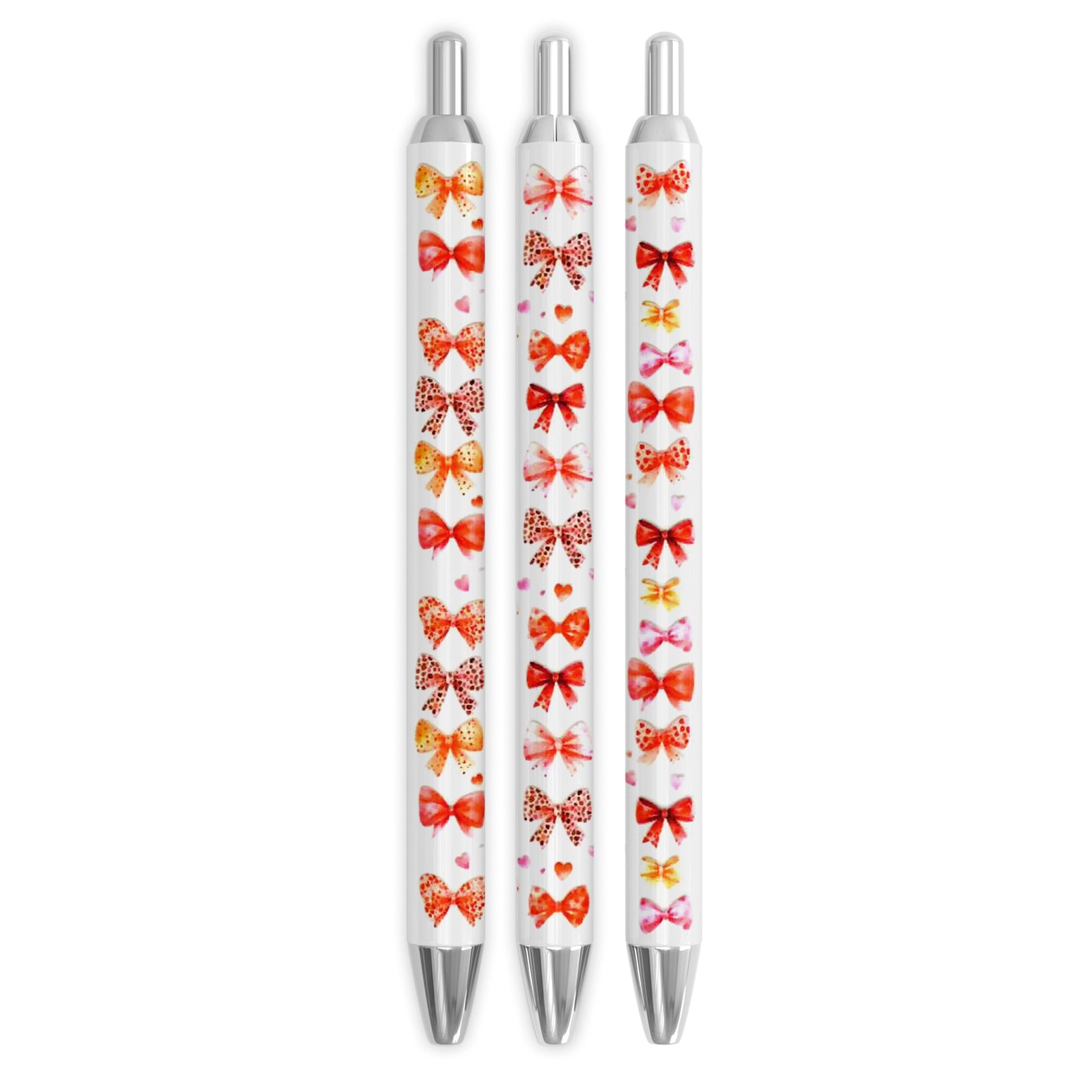 Master Maker Crafts -  UV DTF Pen Wrap Only - Bows & Hearts Red 5 Decals 4.25