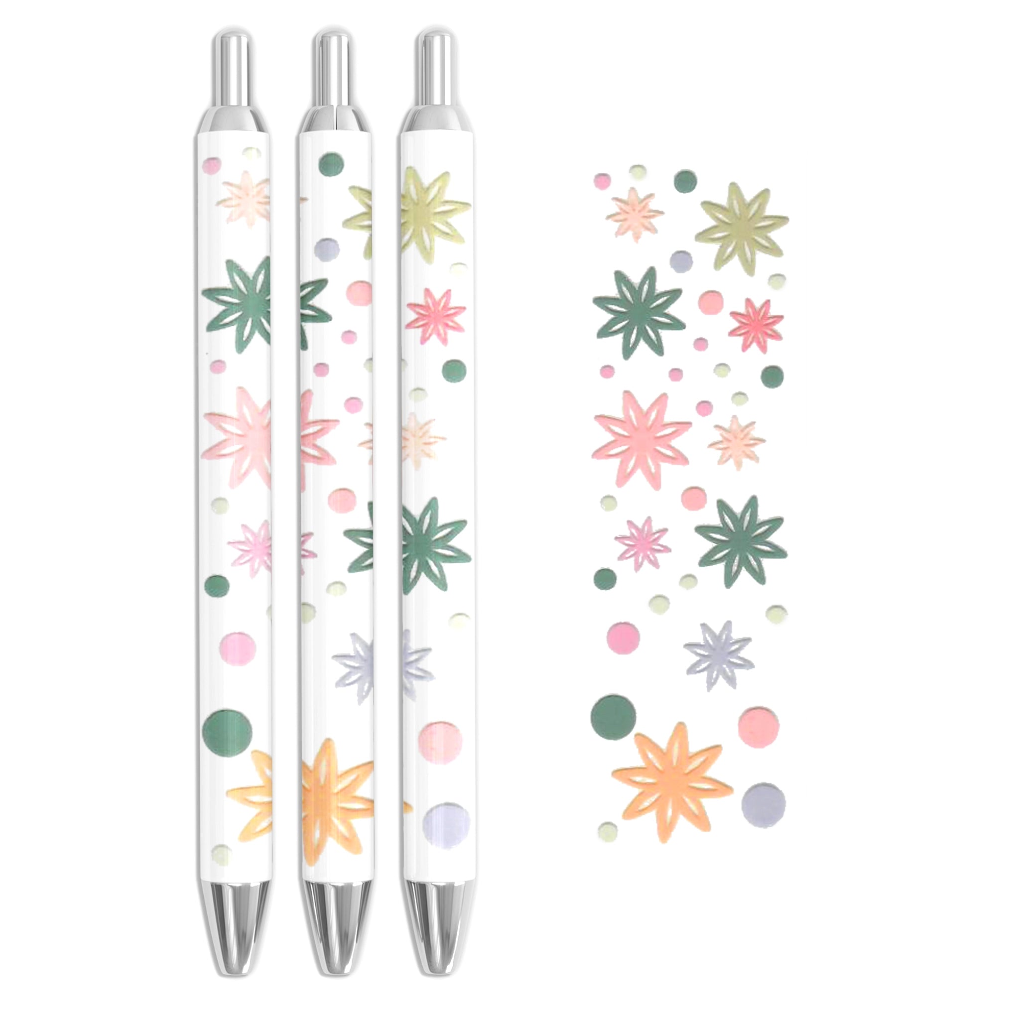 Master Maker Crafts -  UV DTF Pen Wrap Only - Confetti Florals 5 Decals 4.25" x 1.25" (Pen NOT Inclued) | Master Maker Crafts - Wholesale Craft Supplies - Fast Shipping from Ohio DIY Craft Warehouse