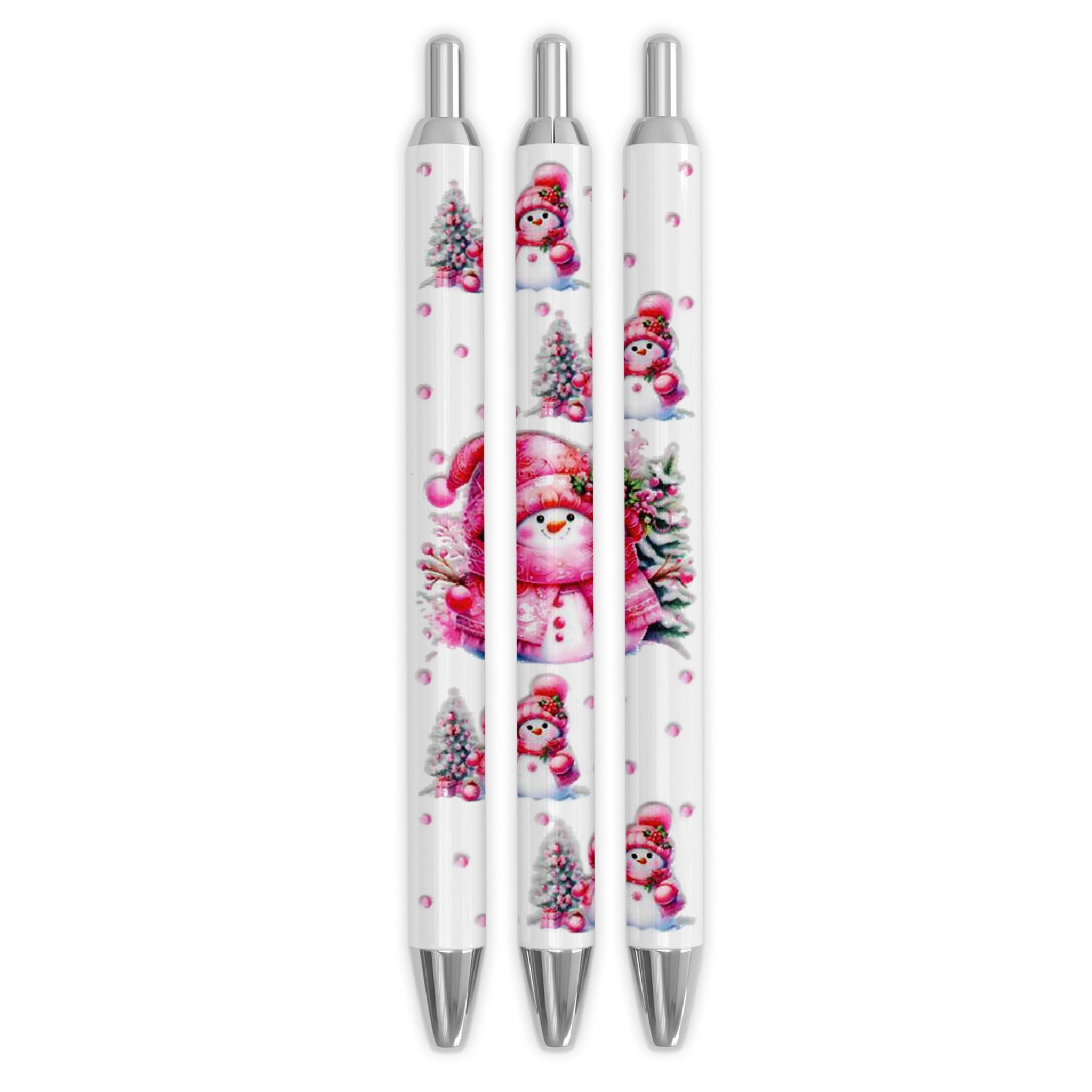 Master Maker Crafts -  UV DTF Pen Wrap Only - Cozy Snowman Pink 5 Decals 4.25" x 1.25" (Pen NOT Inclued) | Master Maker Crafts - Wholesale Craft Supplies - Fast Shipping from Ohio DIY Craft Warehouse