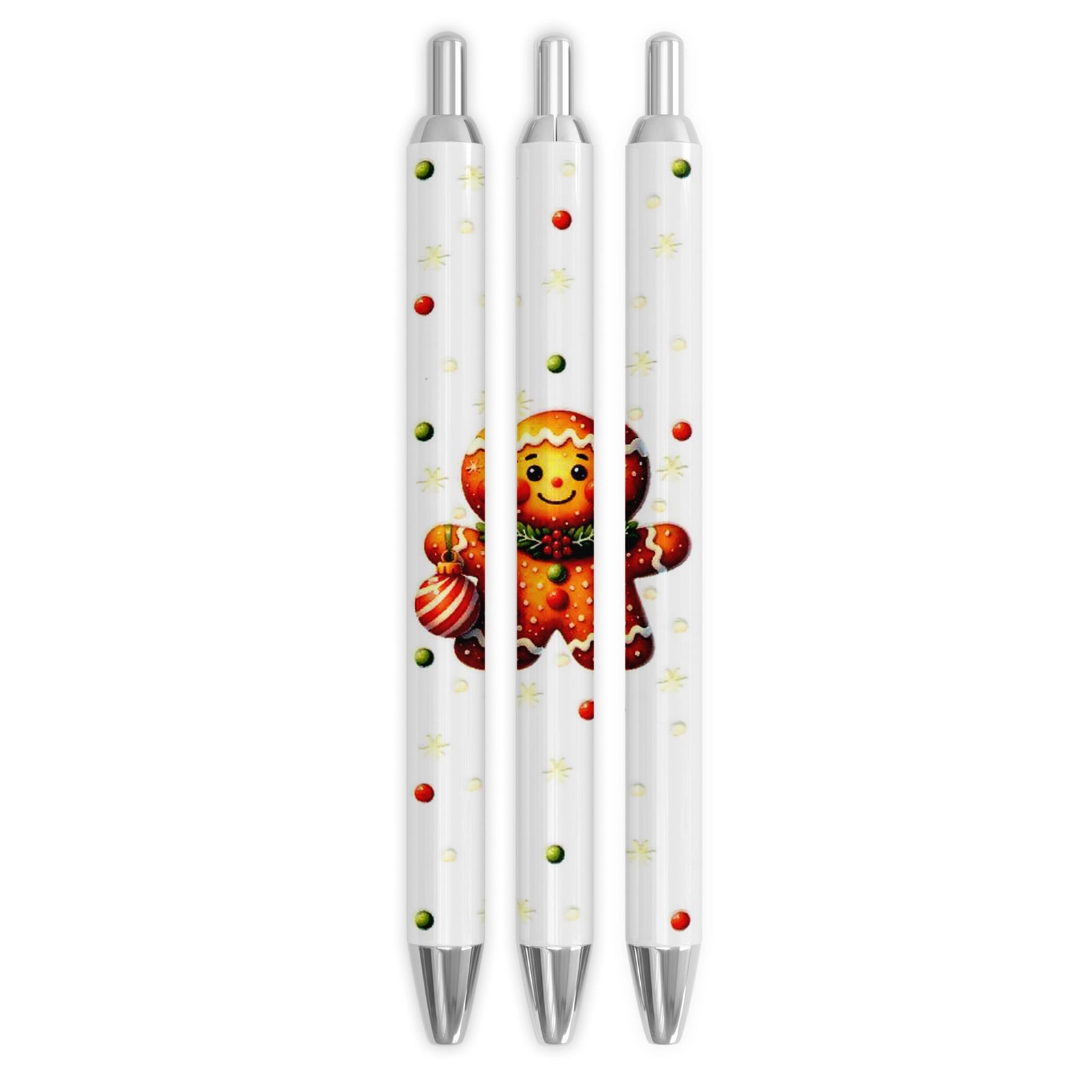 Master Maker Crafts -  UV DTF Pen Wrap Only - Jolly Gingerbread Man 5 Decals 4.25