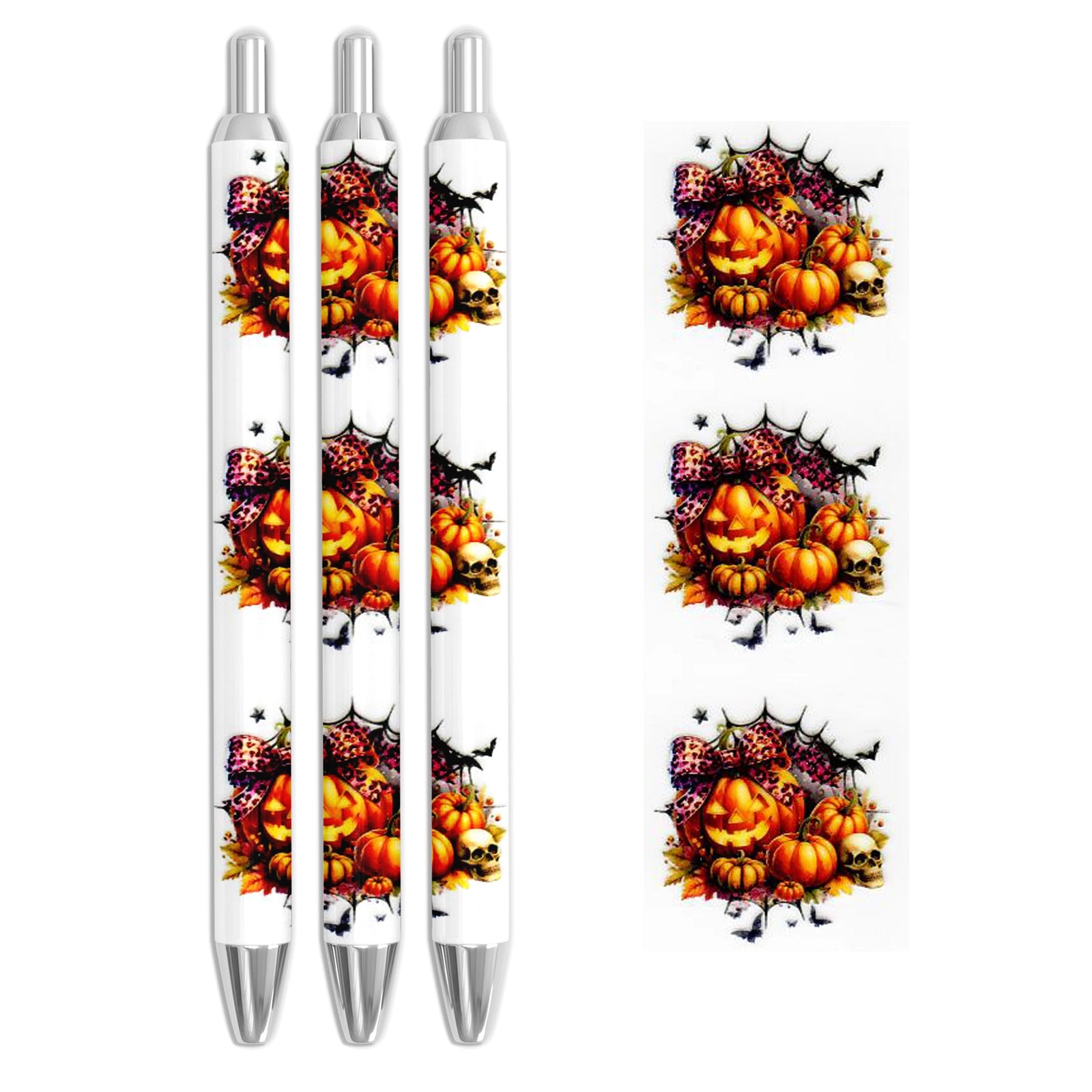 Master Maker Crafts -  UV DTF Pen Wrap Only - Jack-O-Lantern Harvest 5 Decals 4.25