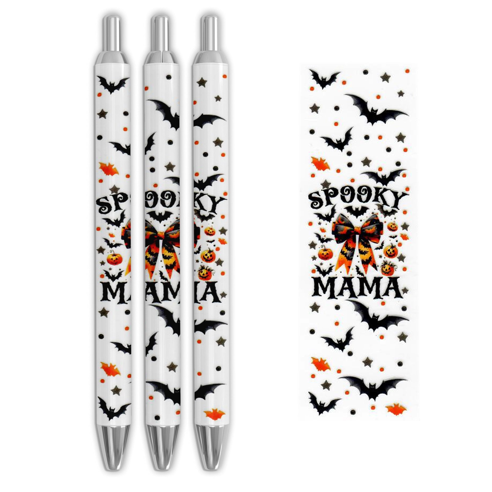 Master Maker Crafts -  UV DTF Pen Wrap Only - Spooky Mama 5 Decals 4.25" x 1.25" (Pen NOT Inclued) | Master Maker Crafts - Wholesale Craft Supplies - Fast Shipping from Ohio DIY Craft Warehouse