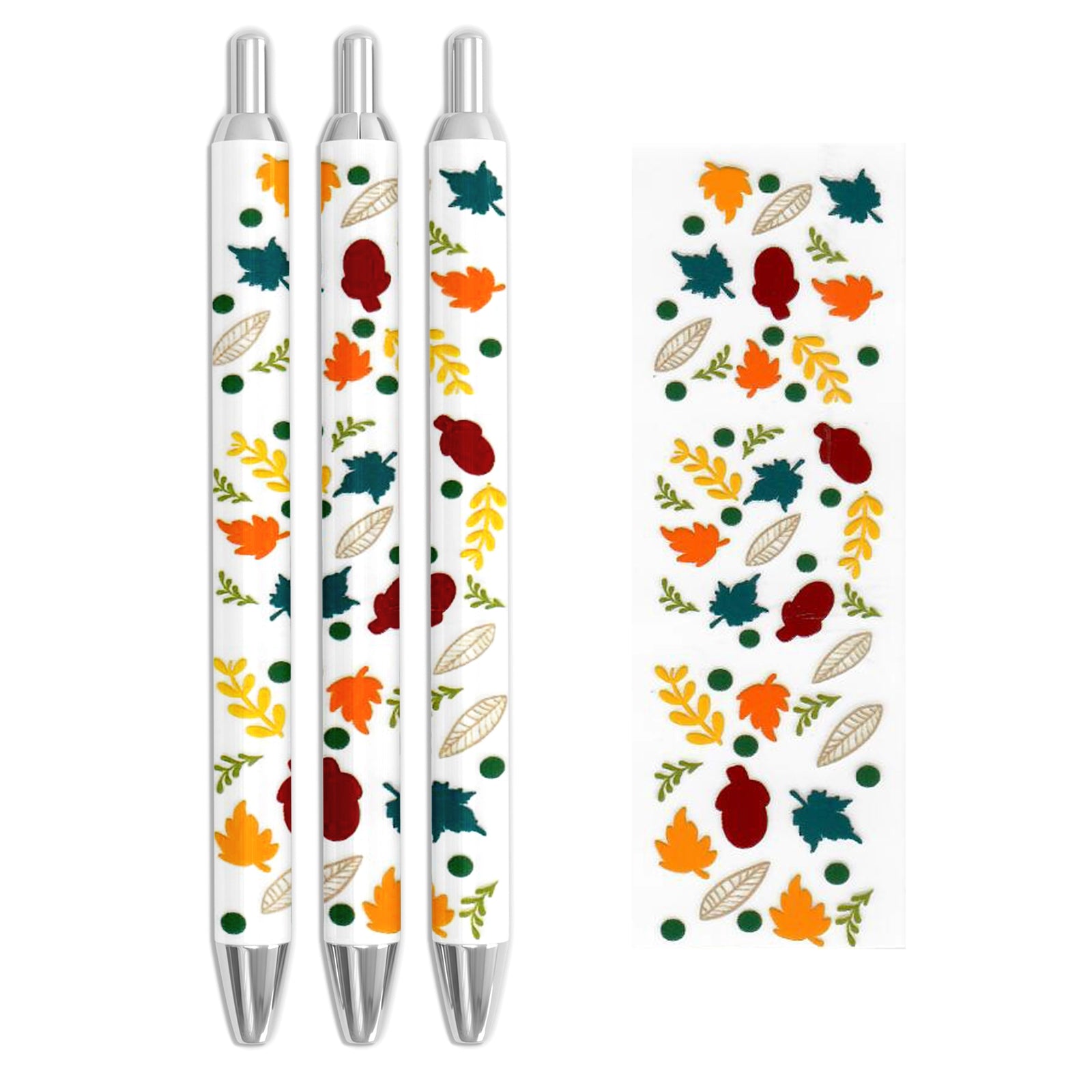 Master Maker Crafts -  UV DTF Pen Wrap Only - Harvest Leaves 5 Decals 4.25