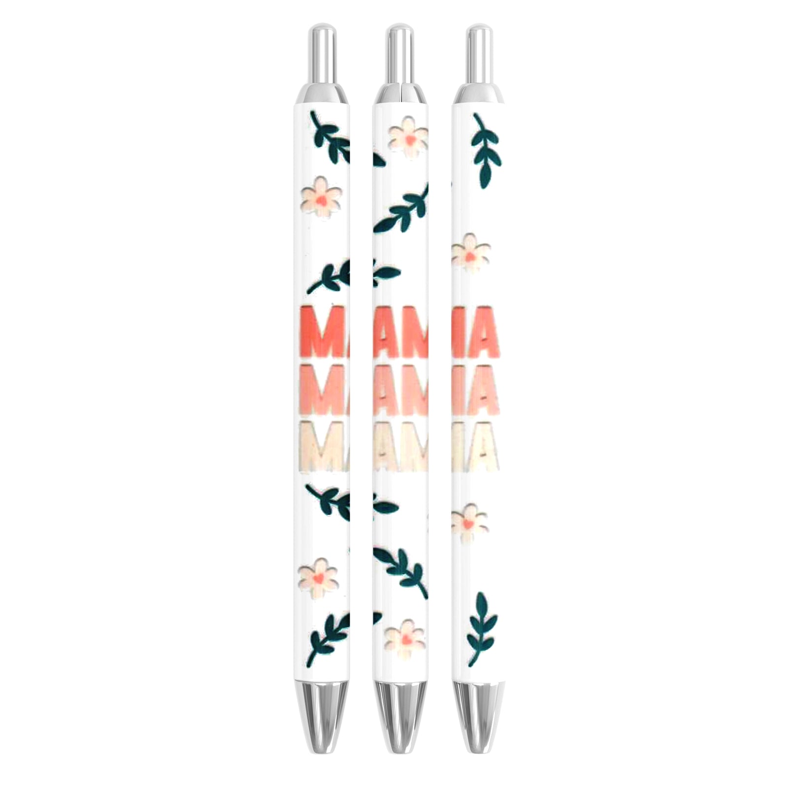 Master Maker Crafts -  UV DTF Pen Wrap Only - Mama Flowers & Leaves 5 Decals 4.25