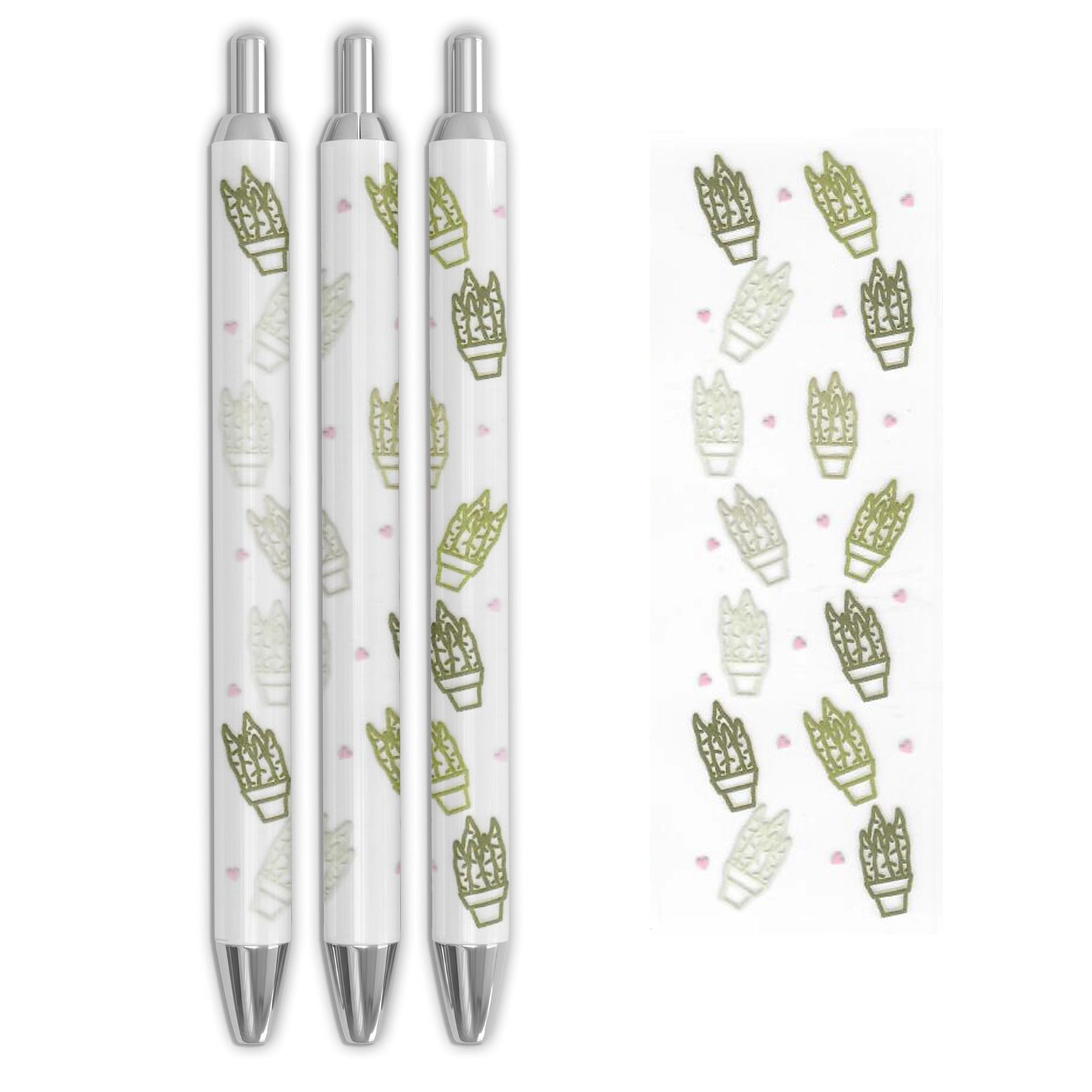 Master Maker Crafts -  UV DTF Pen Wrap Only - Succulents 5 Decals 4.25