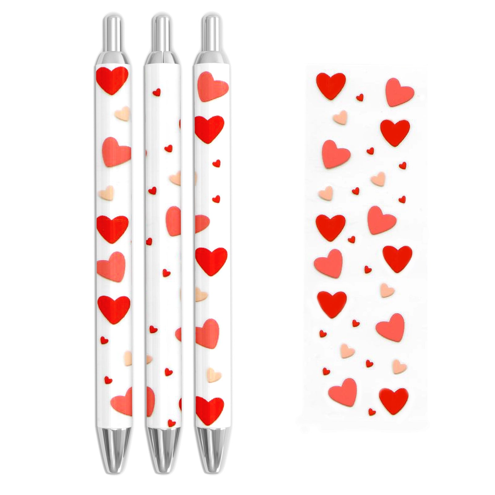 Master Maker Crafts -  UV DTF Pen Wrap Only - Sweet Hearts 5 Decals 4.25