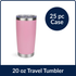 20 oz Travel Tumbler - Pink (25 Piece CASE)