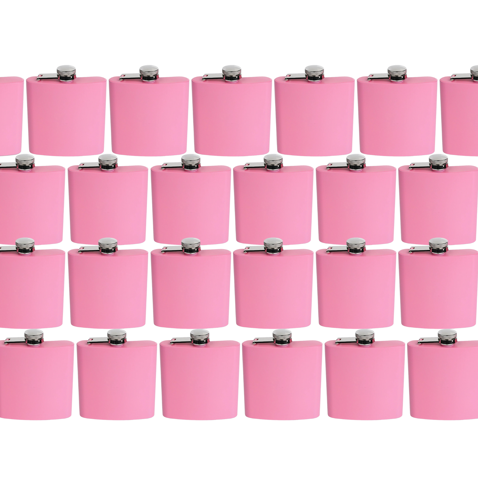 Master Maker Crafts -  6 oz Stainless Steel Hip Flask - Matte Pink  (25 Piece CASE) | Master Maker Crafts - Wholesale Craft Supplies - Fast Shipping from Ohio