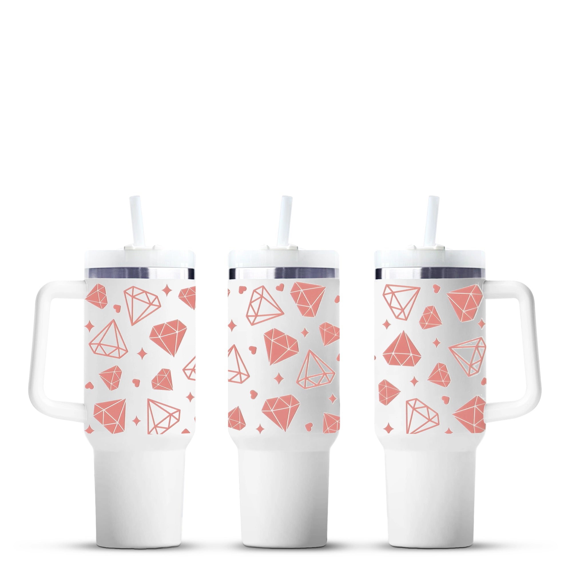 Pink diamond pattern tumblers, Master Maker Crafts, wholesale craft supplies, fast shipping Ohio DIY Craft Warehouse