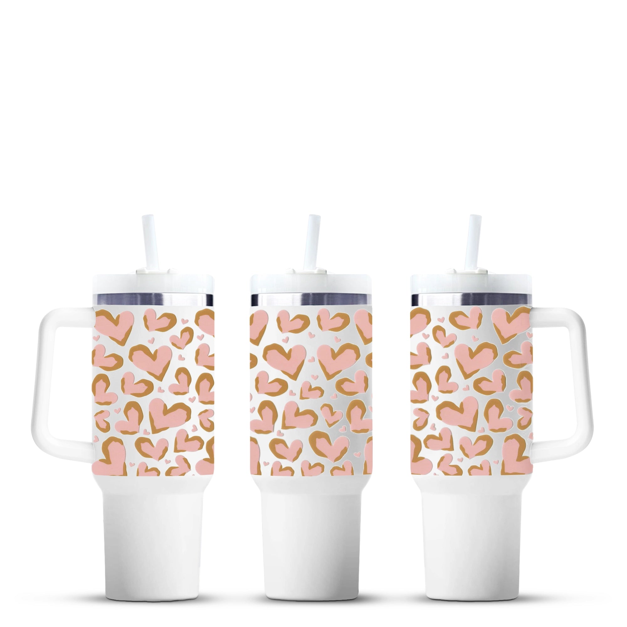 Pink leopard heart tumbler set, Master Maker Crafts wholesale craft supplies, fast shipping Ohio DIY Craft Warehouse