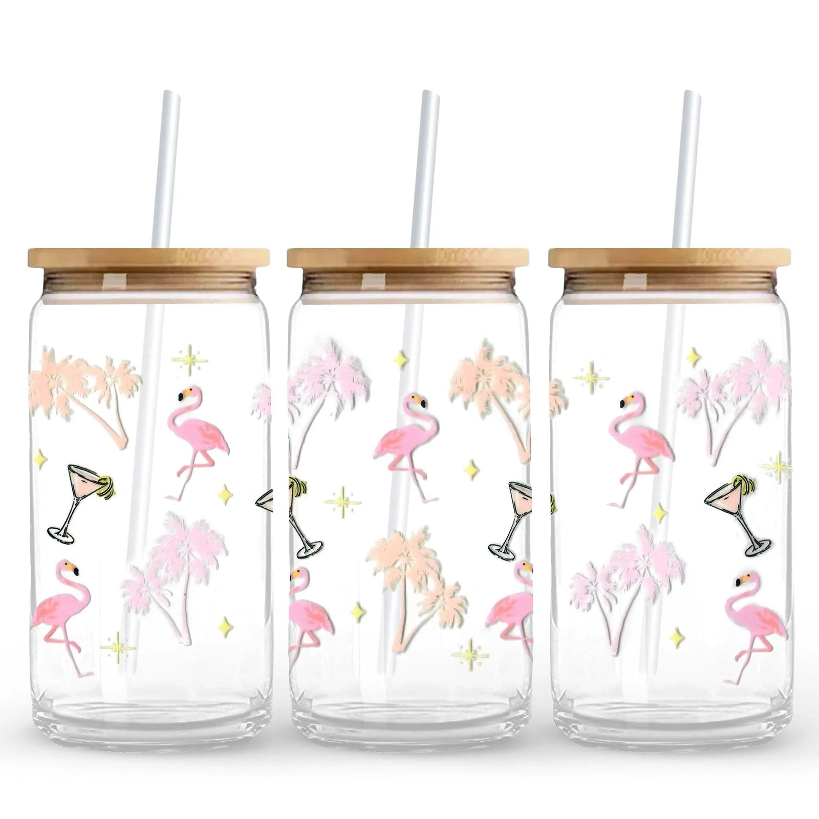 UV DTF Wrap - Pink Palms - DIY Craft Warehouse