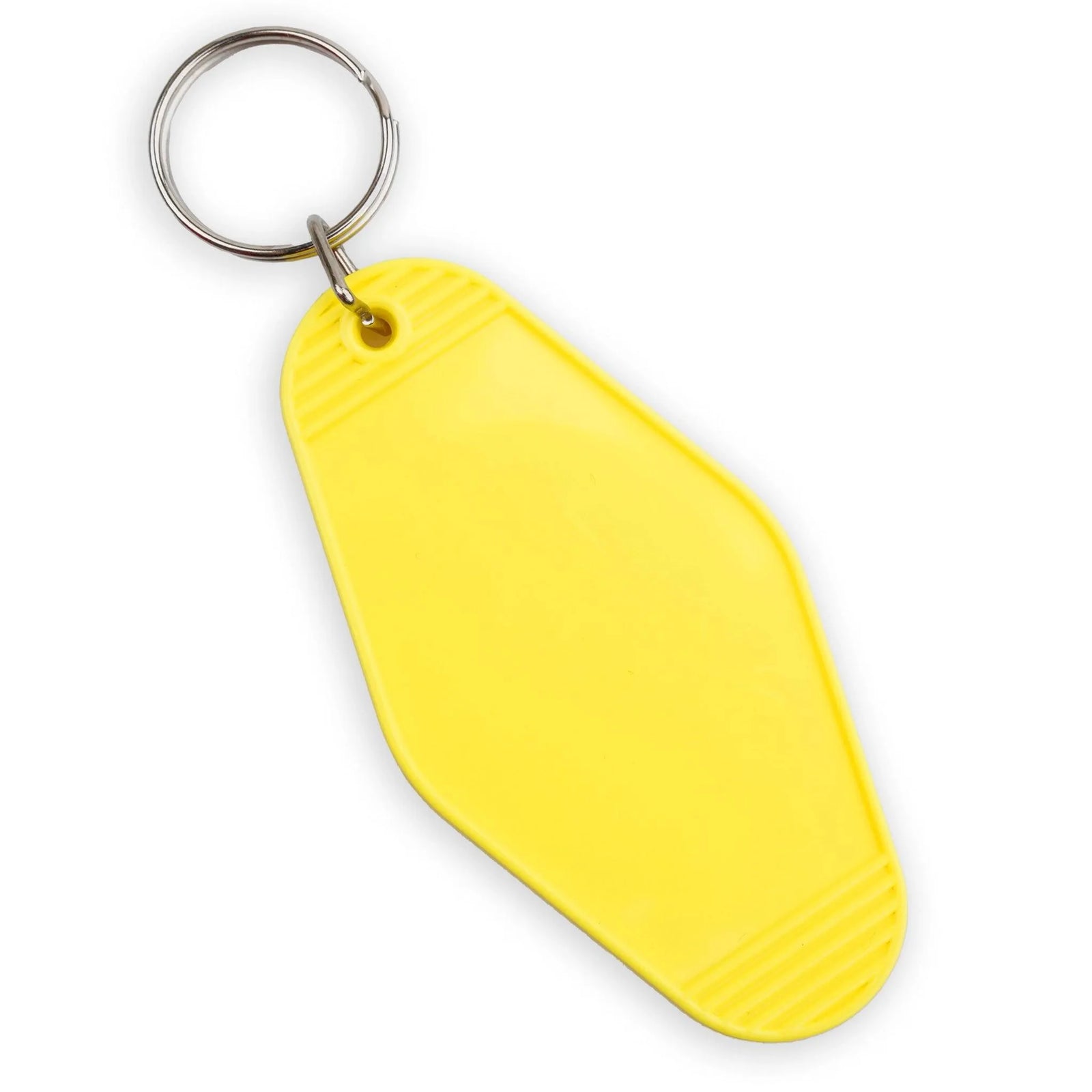 Retro Motel Keychain with Silver Ring - Yellow - DIY Craft Warehouse