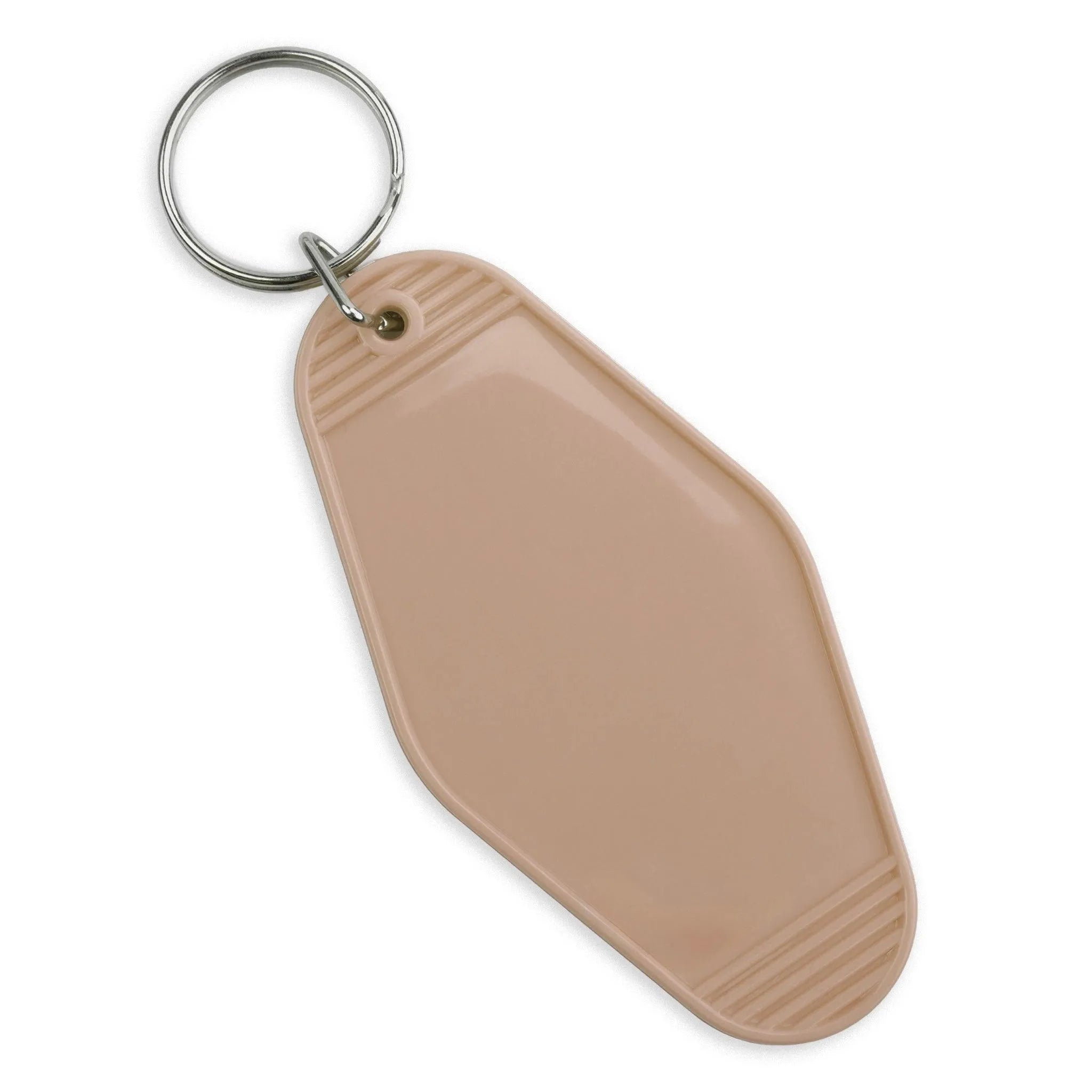 Retro Motel Keychain with Silver Ring - Oatmeal - DIY Craft Warehouse DIY Craft Warehouse