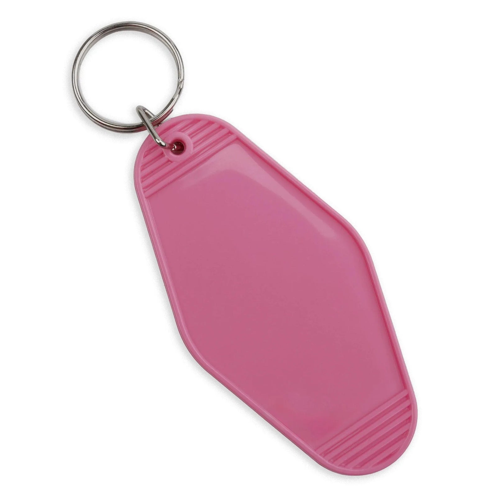 Retro Motel Keychain with Silver Ring - Pink - DIY Craft Warehouse