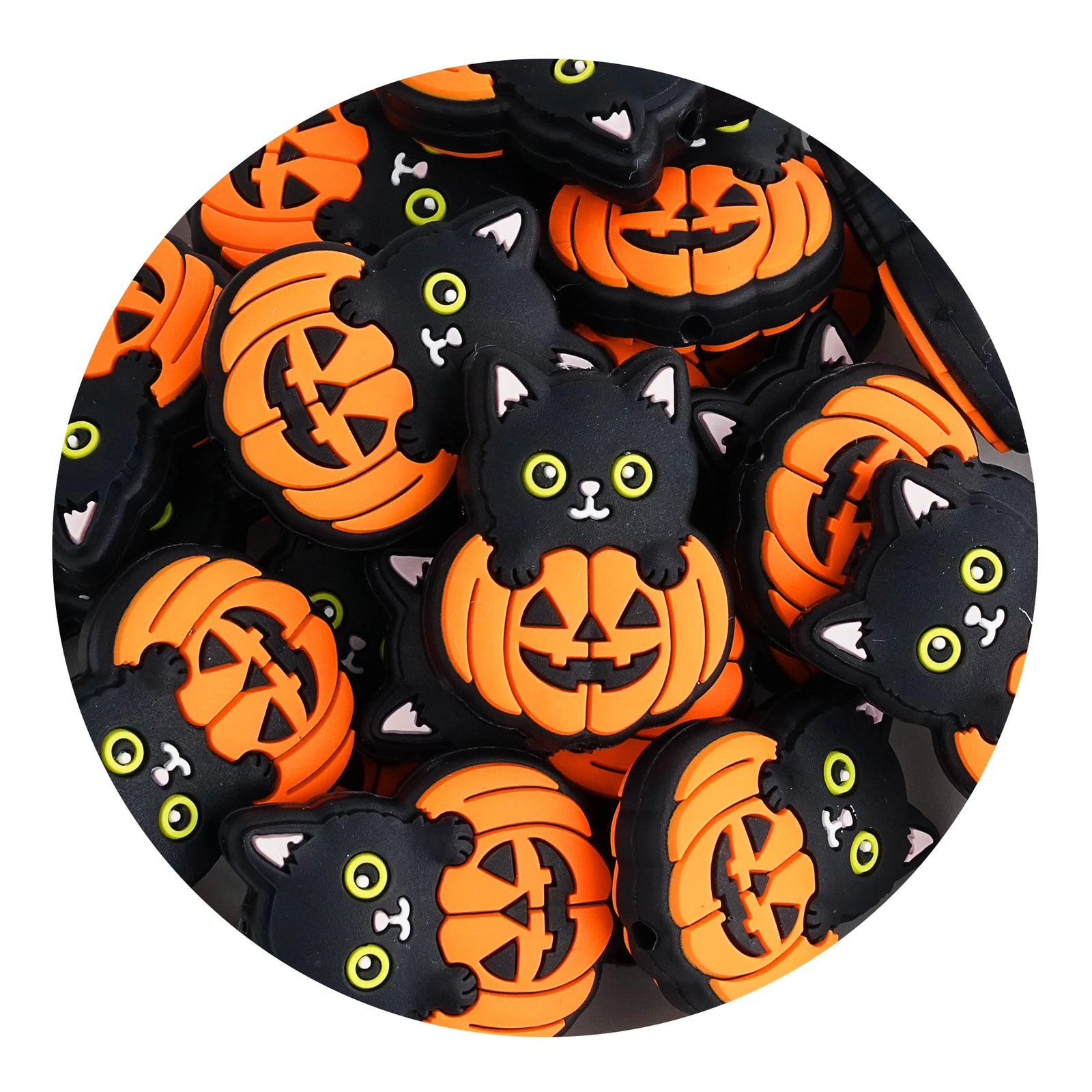 Master Maker Crafts -  Silicone Focal Bead - Pumpkin & Black Cat (5 Beads) | Master Maker Crafts - Wholesale Craft Supplies - Fast Shipping from Ohio