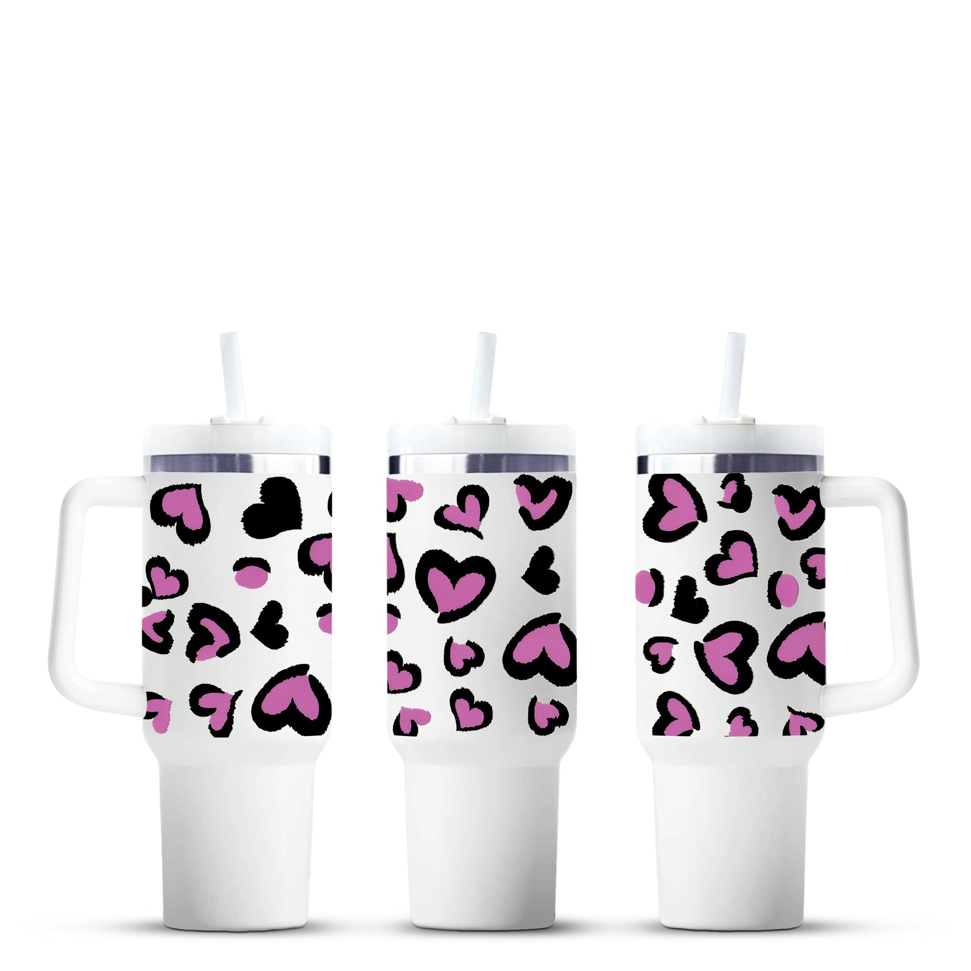 Purple leopard heart tumbler cups, Master Maker Crafts wholesale, fast shipping Ohio DIY Craft Warehouse