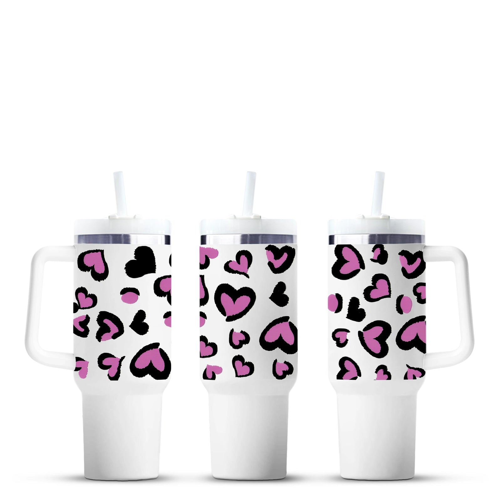 Purple leopard heart tumbler cups, Master Maker Crafts wholesale, fast shipping Ohio