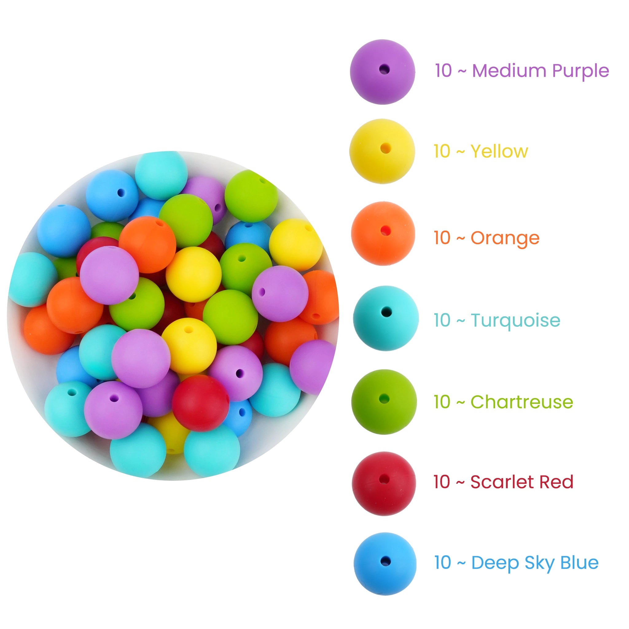 Master Maker Crafts rainbow mix round beads in assorted colors, wholesale craft supplies, fast shipping Ohio DIY Craft Warehouse