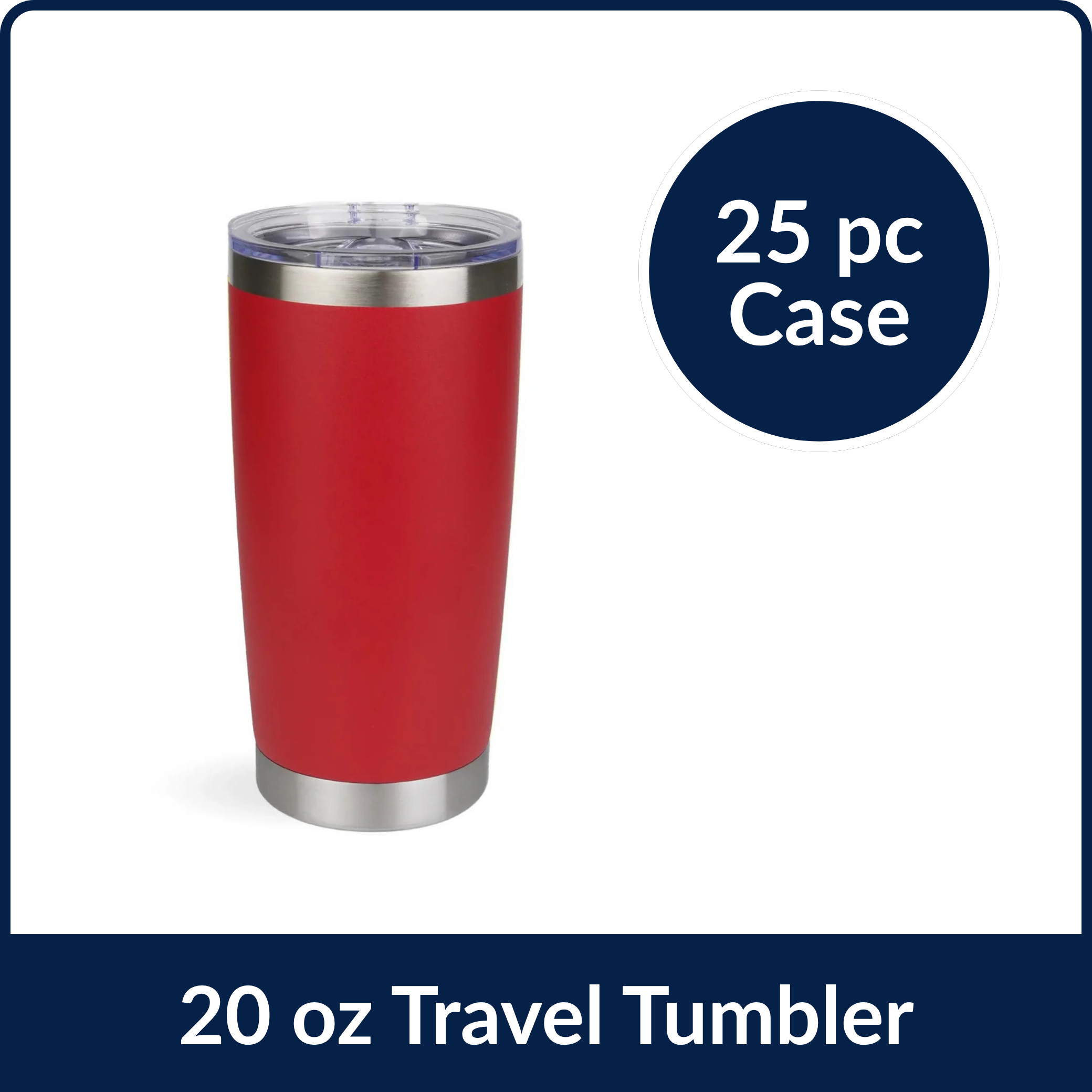 20 oz Travel Tumbler - Red (25 Piece CASE)