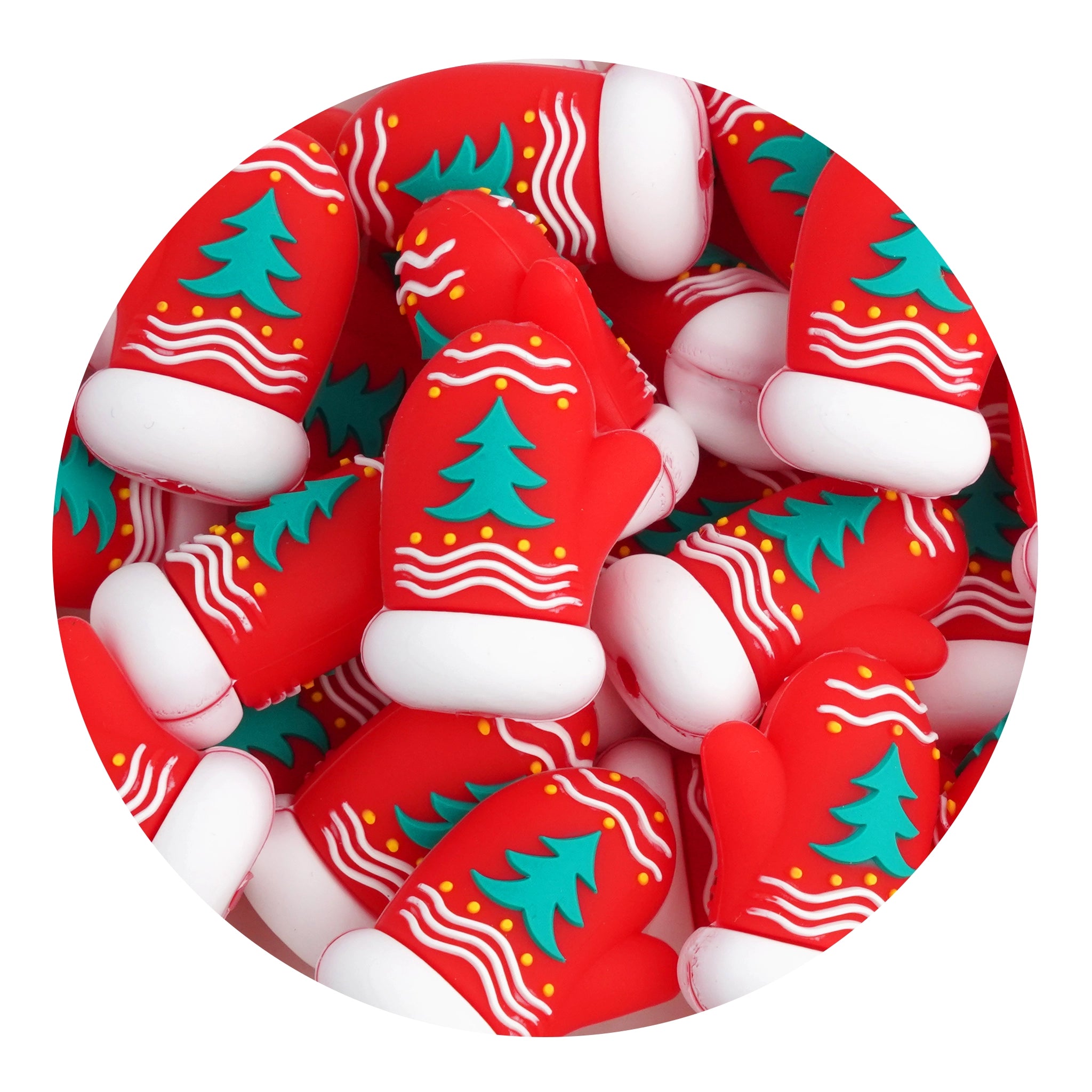 Master Maker Crafts -  Silicone Focal Bead - Red Mitten (5 Beads) | Master Maker Crafts - Wholesale Craft Supplies - Fast Shipping from Ohio DIY Craft Warehouse