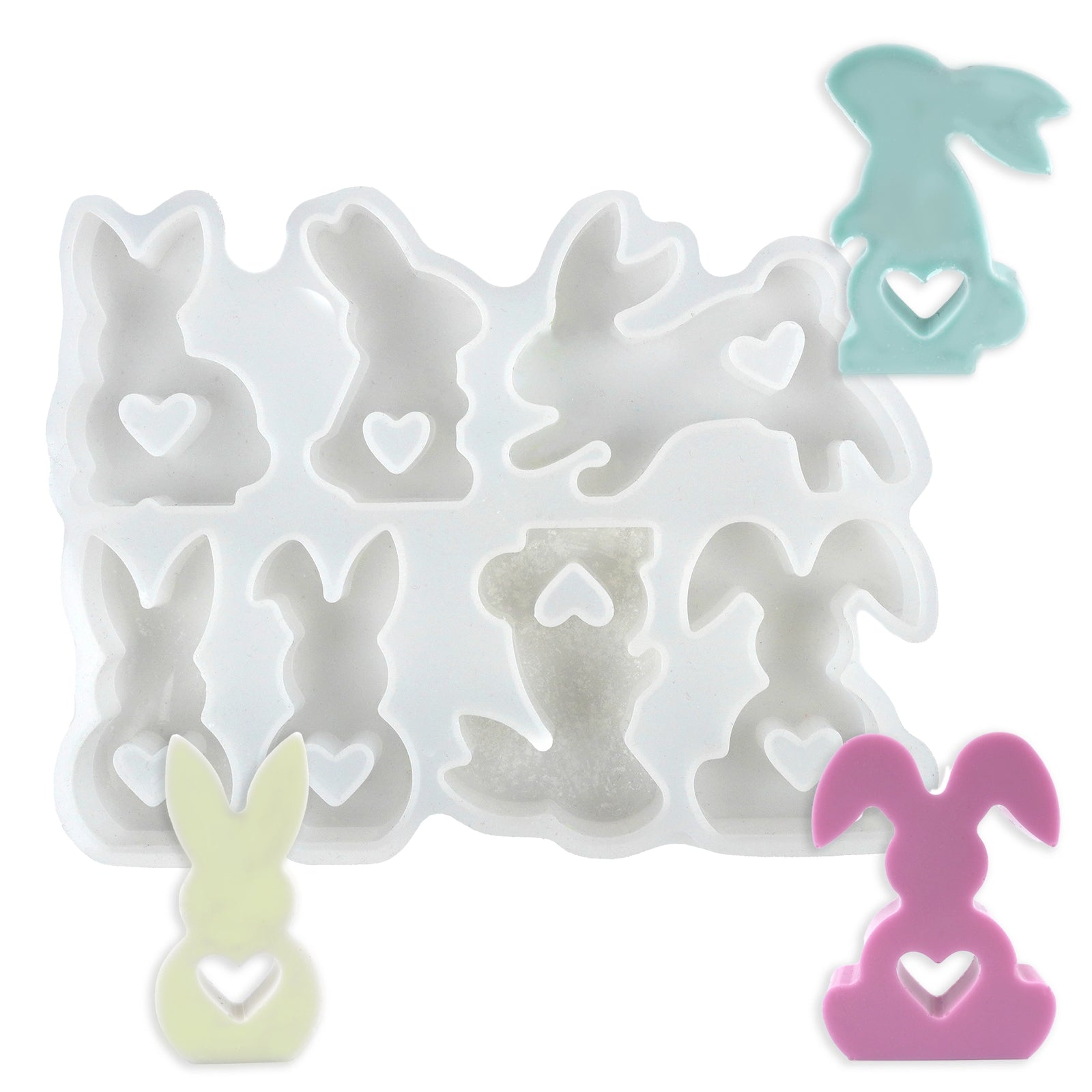 Master Maker Crafts -  Resin Silicone Mold - Bunnies & Hearts