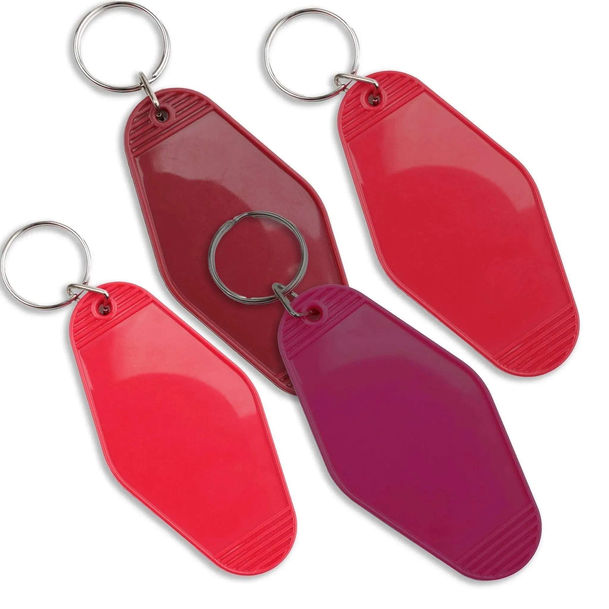 Retro Motel Keychain with Silver Ring - Berry Red - DIY Craft Warehouse DIY Craft Warehouse