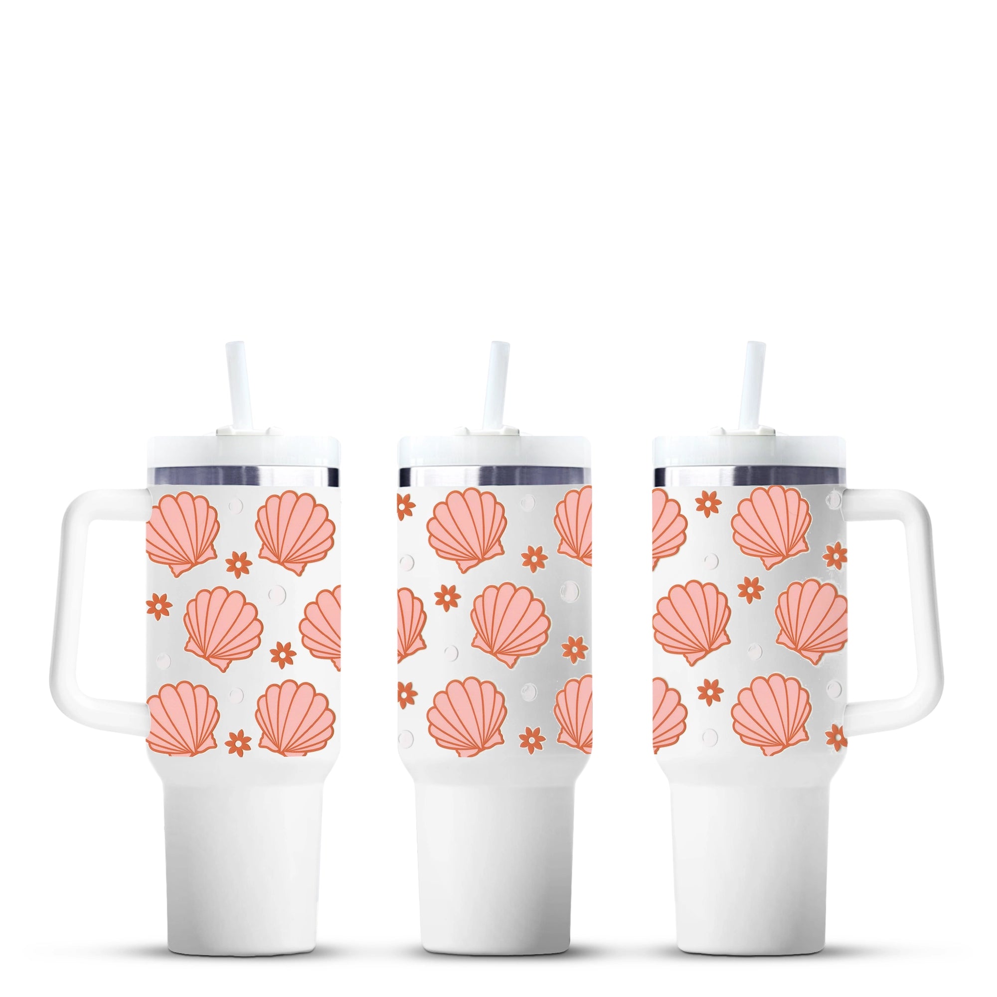 Scallop shell pattern sublimation tumbler blanks, Master Maker Crafts wholesale, fast Ohio shipping DIY Craft Warehouse