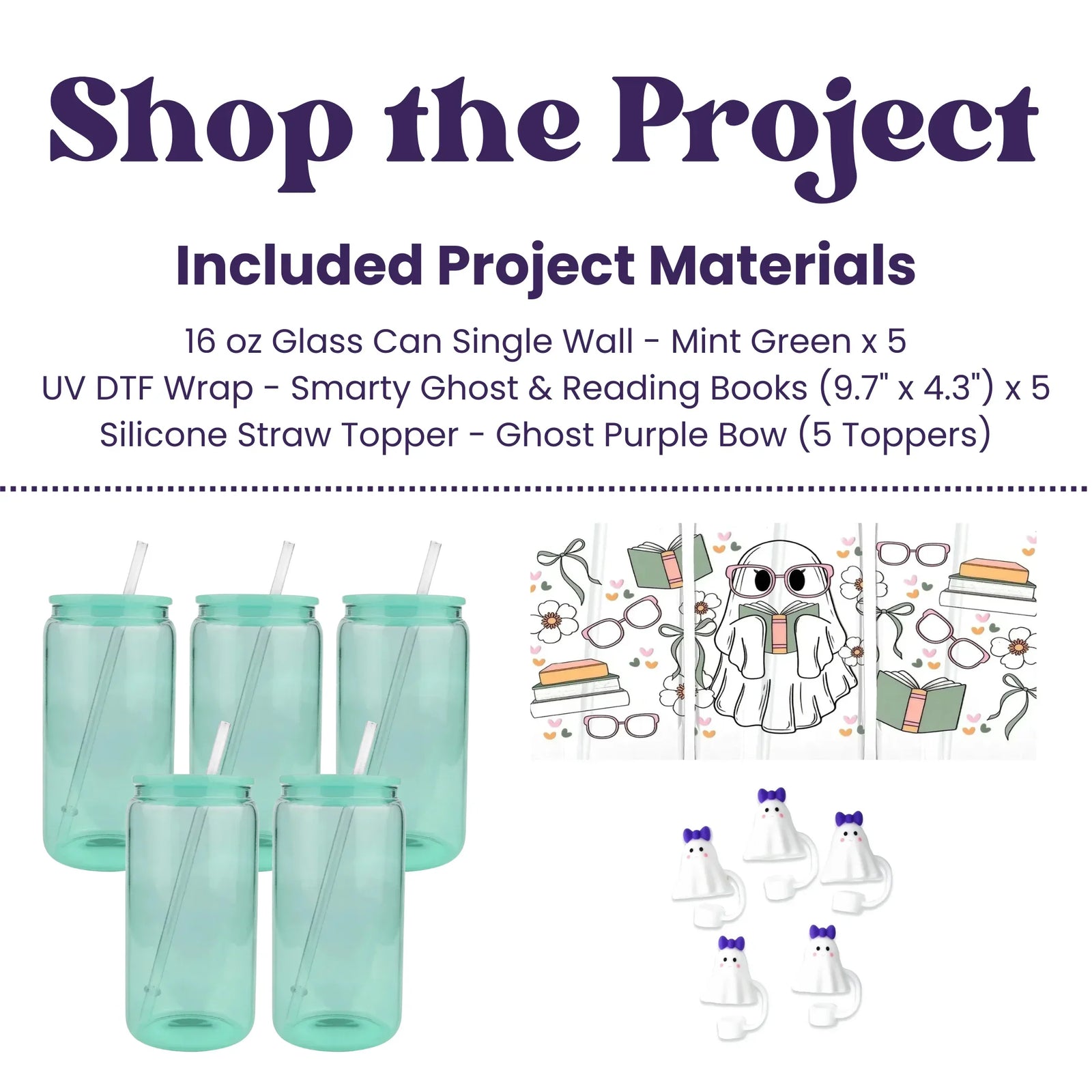 Image of Smarty Ghost Glass Can Kit (Makes 5) sold at Master Maker Crafts. Wholesale prices and fast shipping.