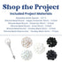 Project materials list with beadable bottle opener and silicone beads on a white background