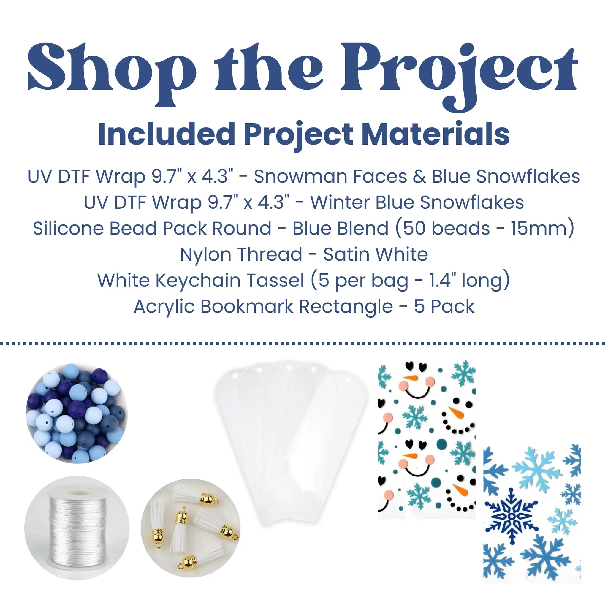 Image of Winter UV DTF Bookmark Kit (Makes 5) sold at Master Maker Crafts. Wholesale prices and fast shipping.