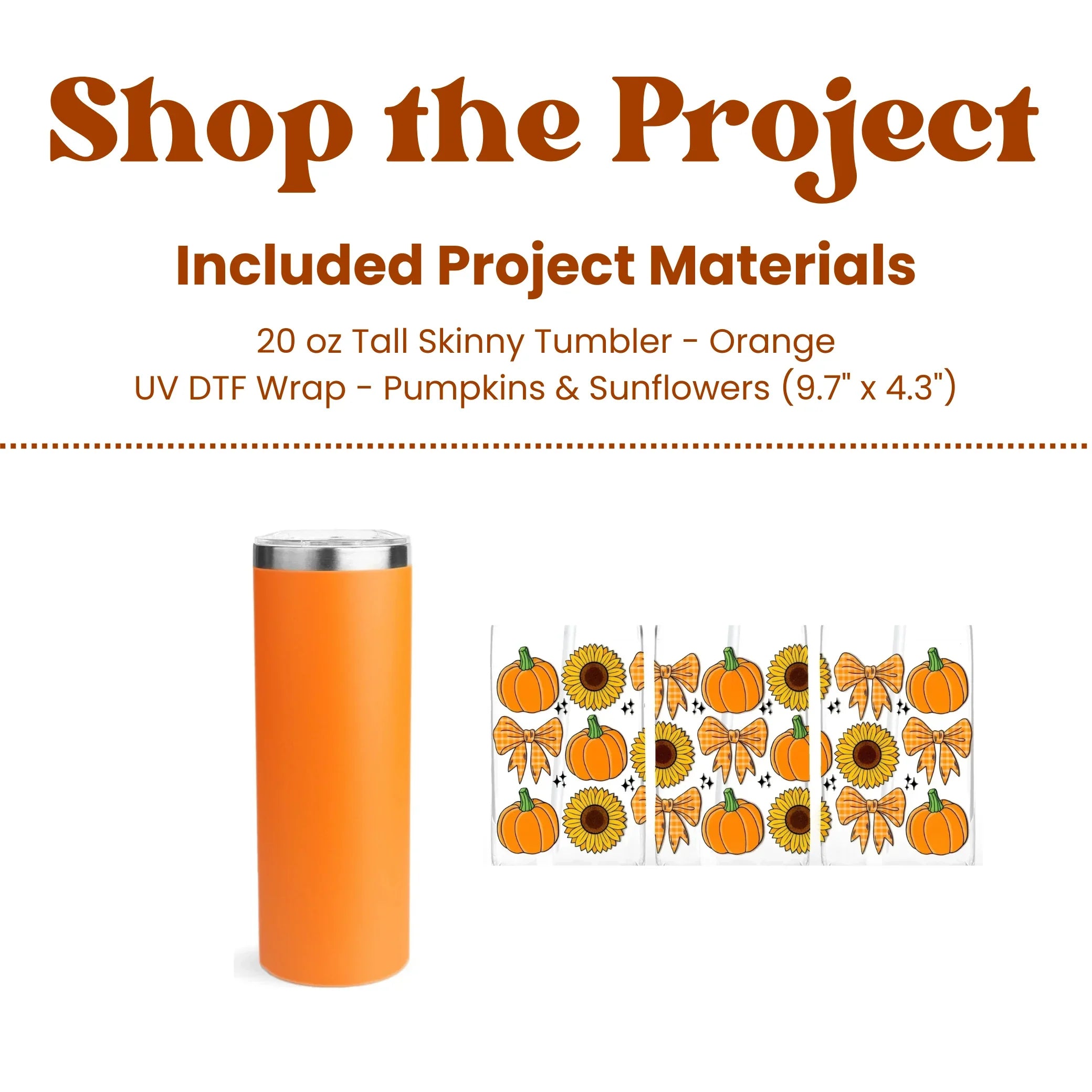 Image of Pumpkins & Sunflowers Fall Tumbler Kit (Makes 1) sold at Master Maker Crafts. Wholesale prices and fast shipping.