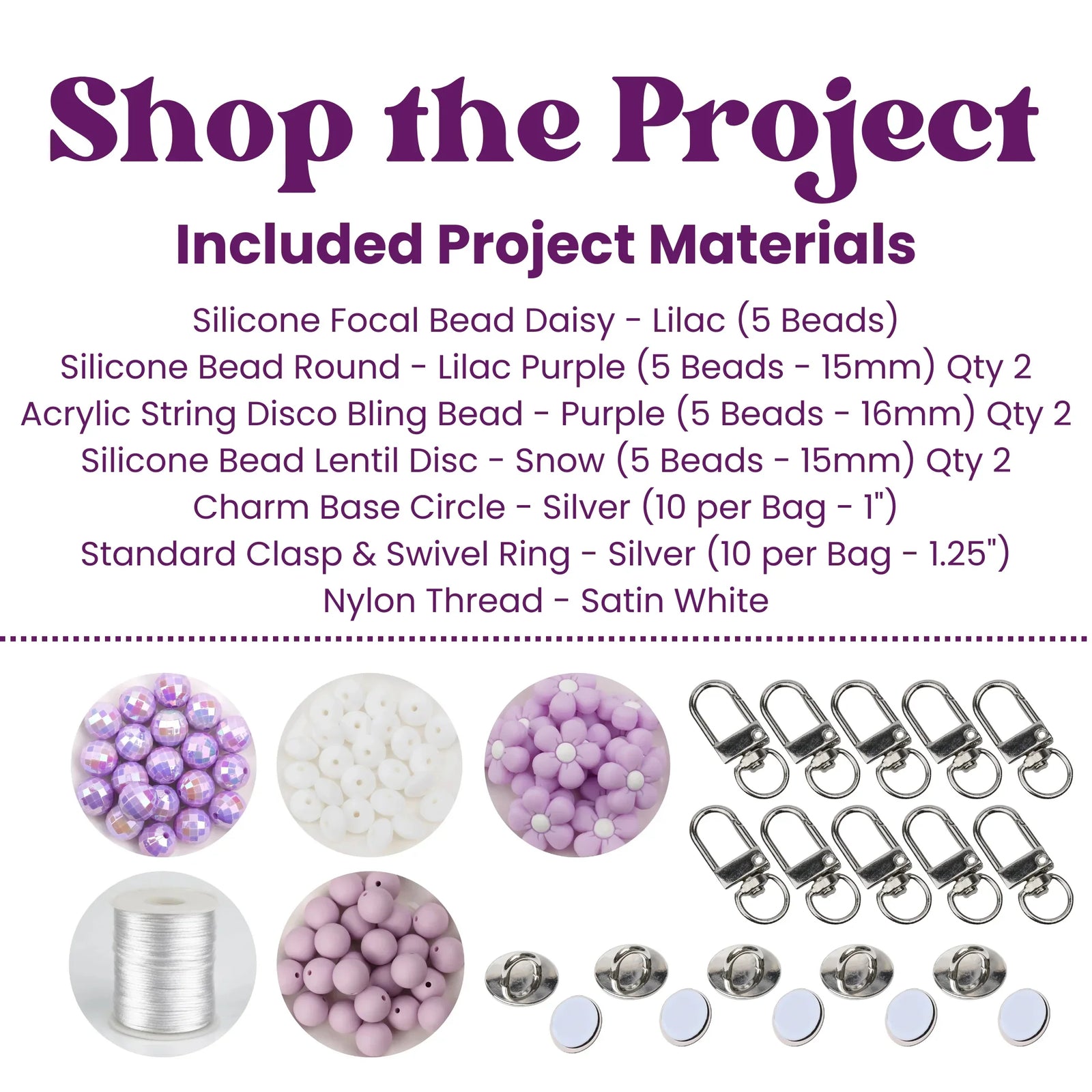 Image of Lilac Flower Phone Grip Kit (Makes 5) sold at Master Maker Crafts. Wholesale prices and fast shipping.
